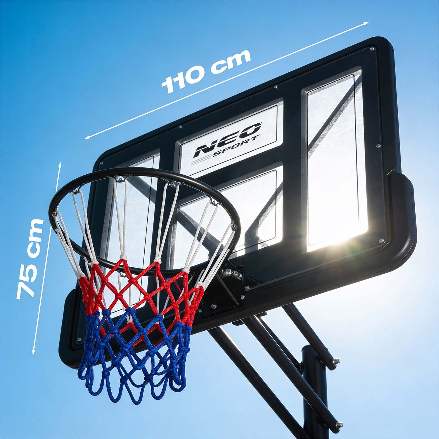 Adjustable Basketball Hoop 1.7-3.05m with Wheels