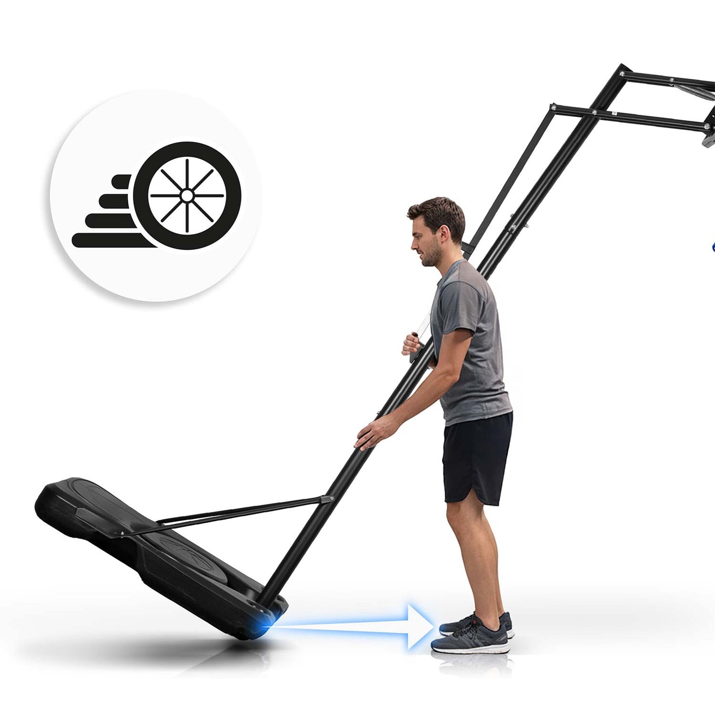 Adjustable Basketball Hoop 1.7-3.05m with Wheels