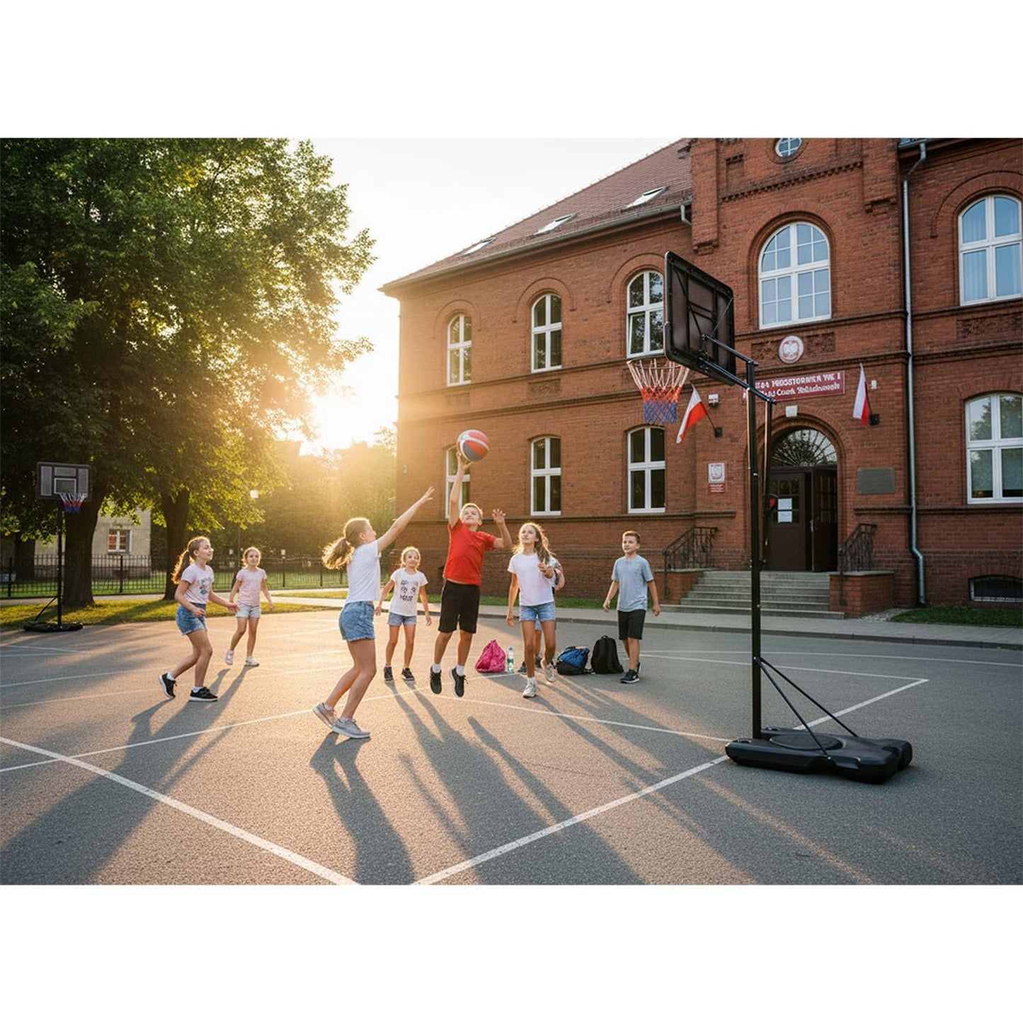 Adjustable Basketball Hoop 1.7-3.05m with Wheels
