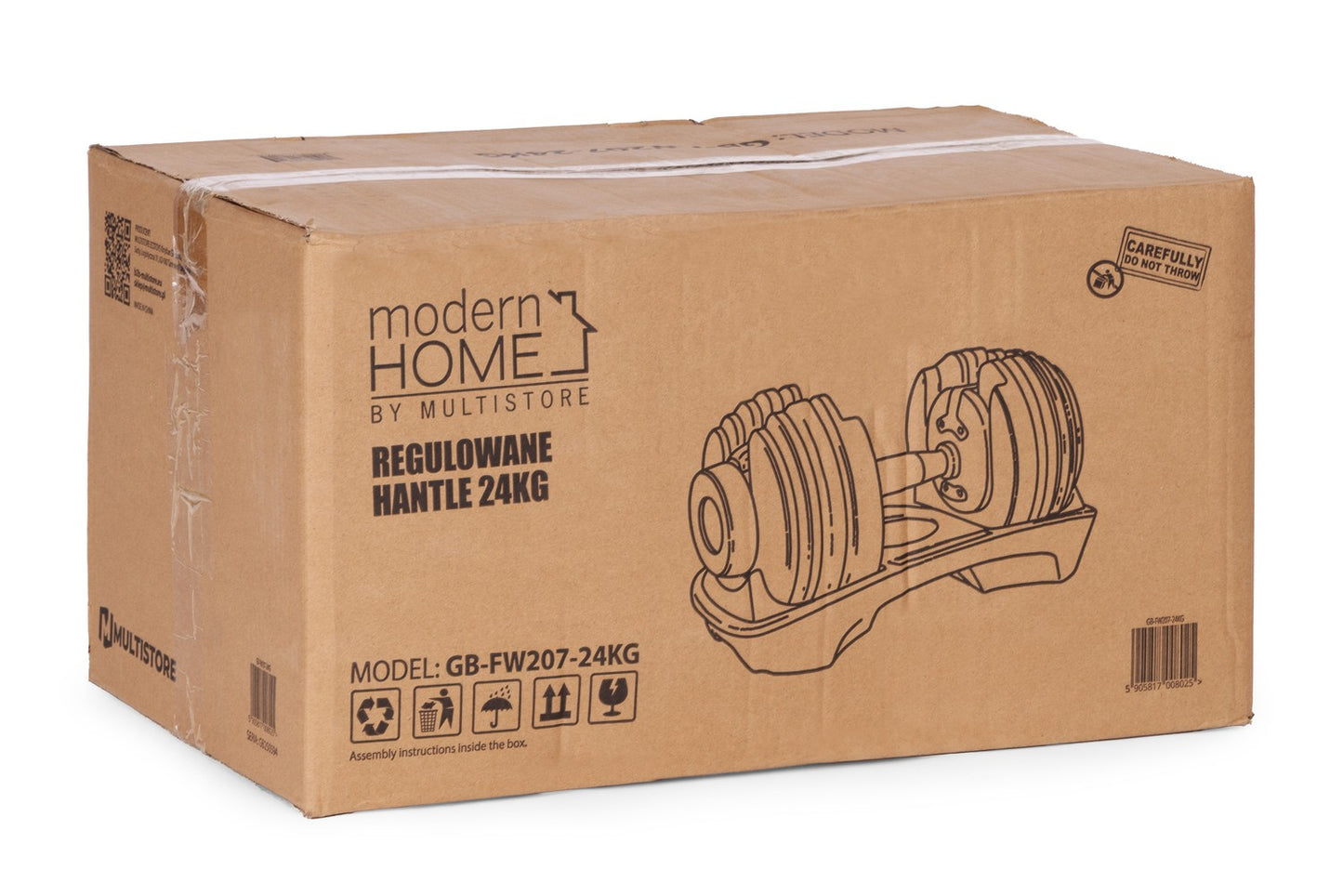 Adjustable Cast Iron Dumbbell 2.5–24 kg with Stand