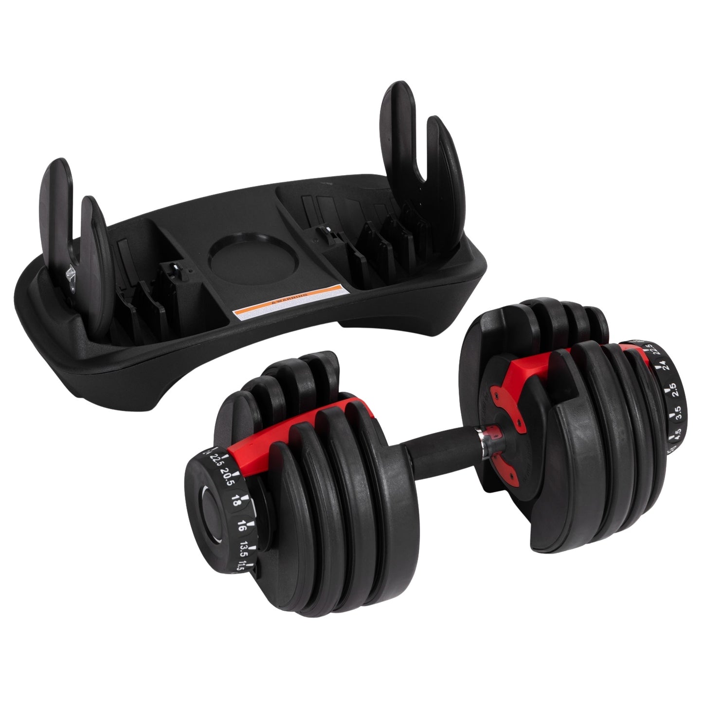 Adjustable Cast Iron Dumbbell 2.5–24 kg with Stand