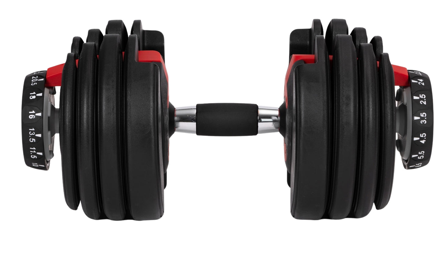 Adjustable Cast Iron Dumbbell 2.5–24 kg with Stand