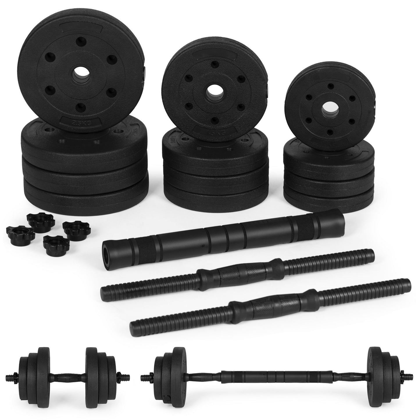 Adjustable Dumbbells 2x10 kg Barbell Set 20 kg Bar Included