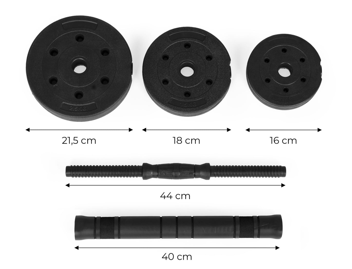 Adjustable Dumbbells 2x10 kg Barbell Set 20 kg Bar Included