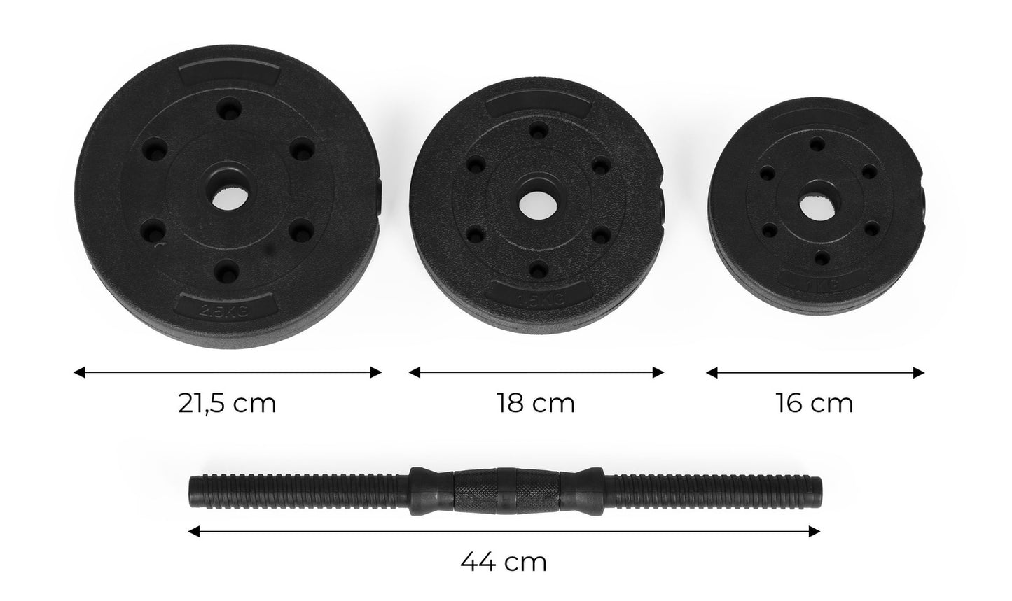 Adjustable Dumbbells 2x10 kg Workout Set 20 kg
