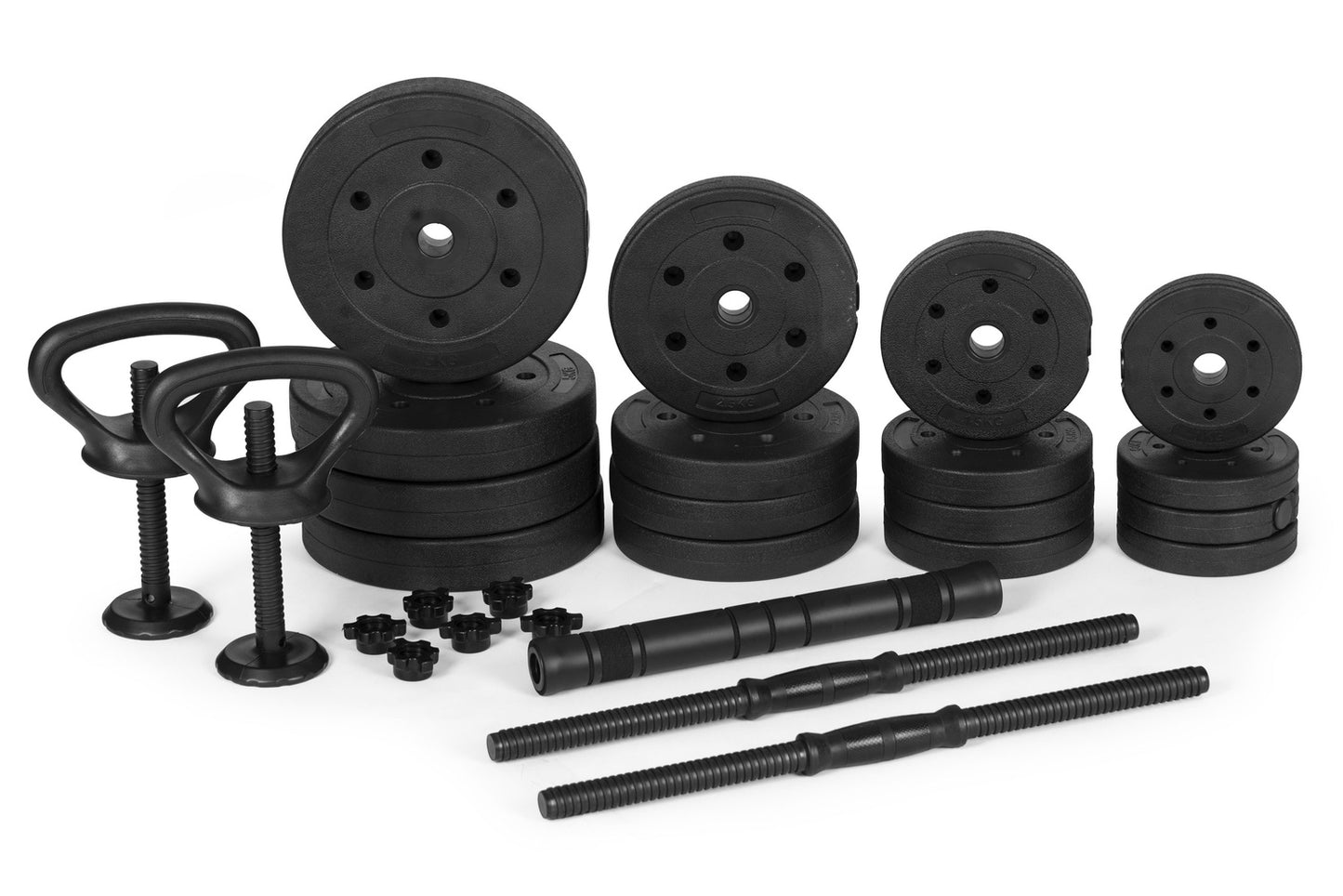 Adjustable Dumbbells 2x20 kg Barbell Set 40 kg with Bar and Kettlebell