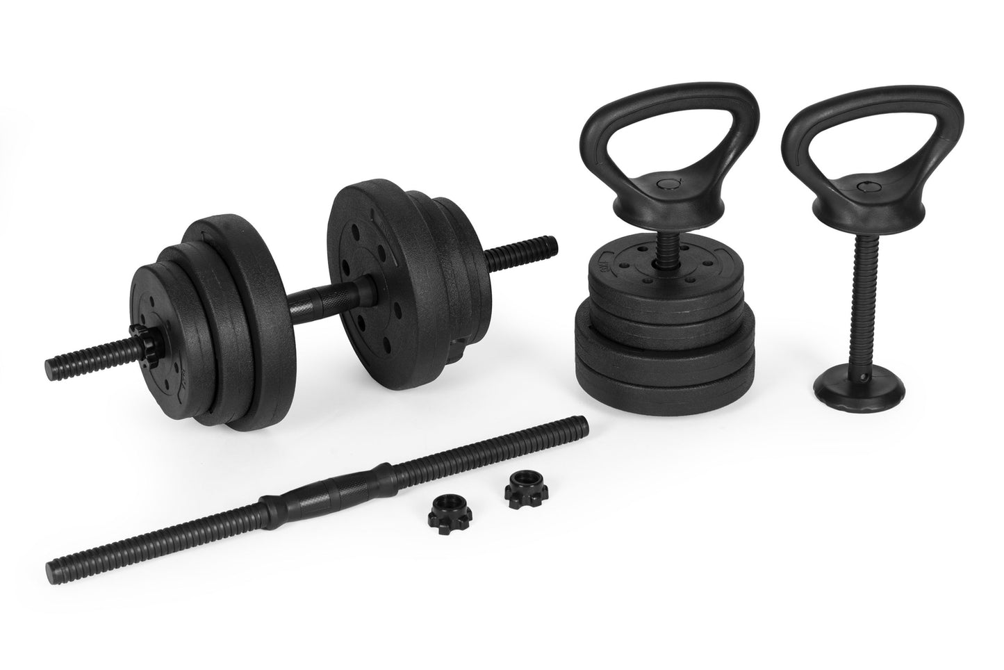 Adjustable Dumbbells 2x20 kg Barbell Set 40 kg with Bar and Kettlebell