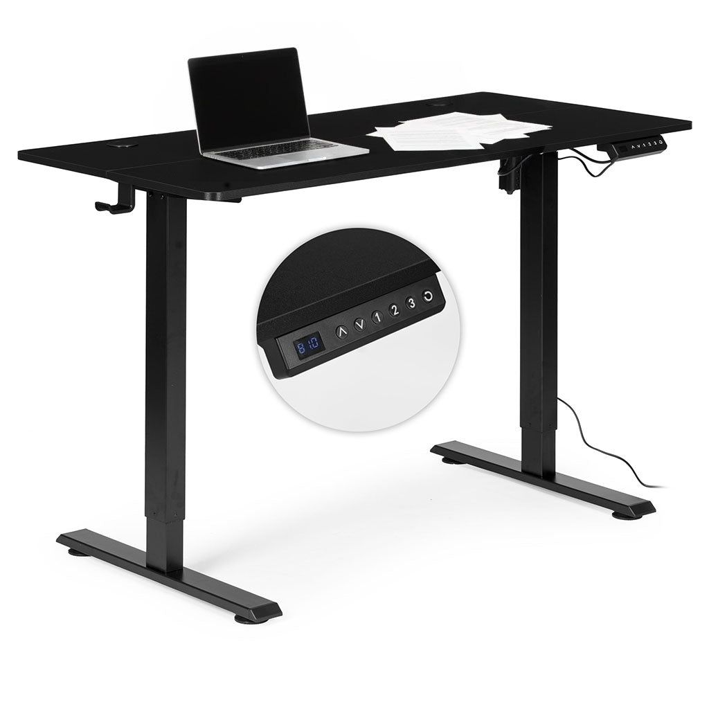 Adjustable Electric Desk, 120x60 cm, Height 72–117 cm, Black