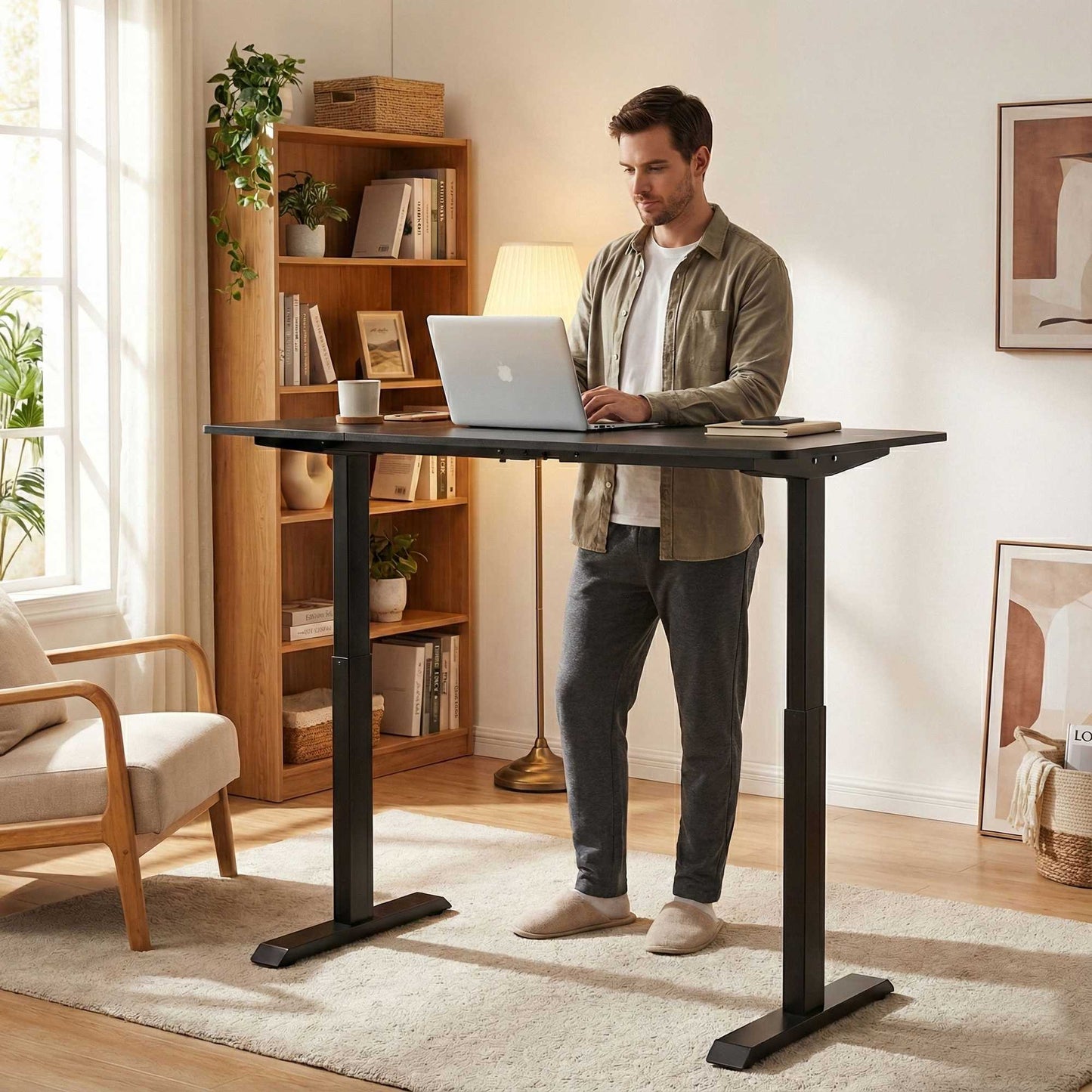 Adjustable Electric Desk, 140x70 cm, Height 76–121 cm