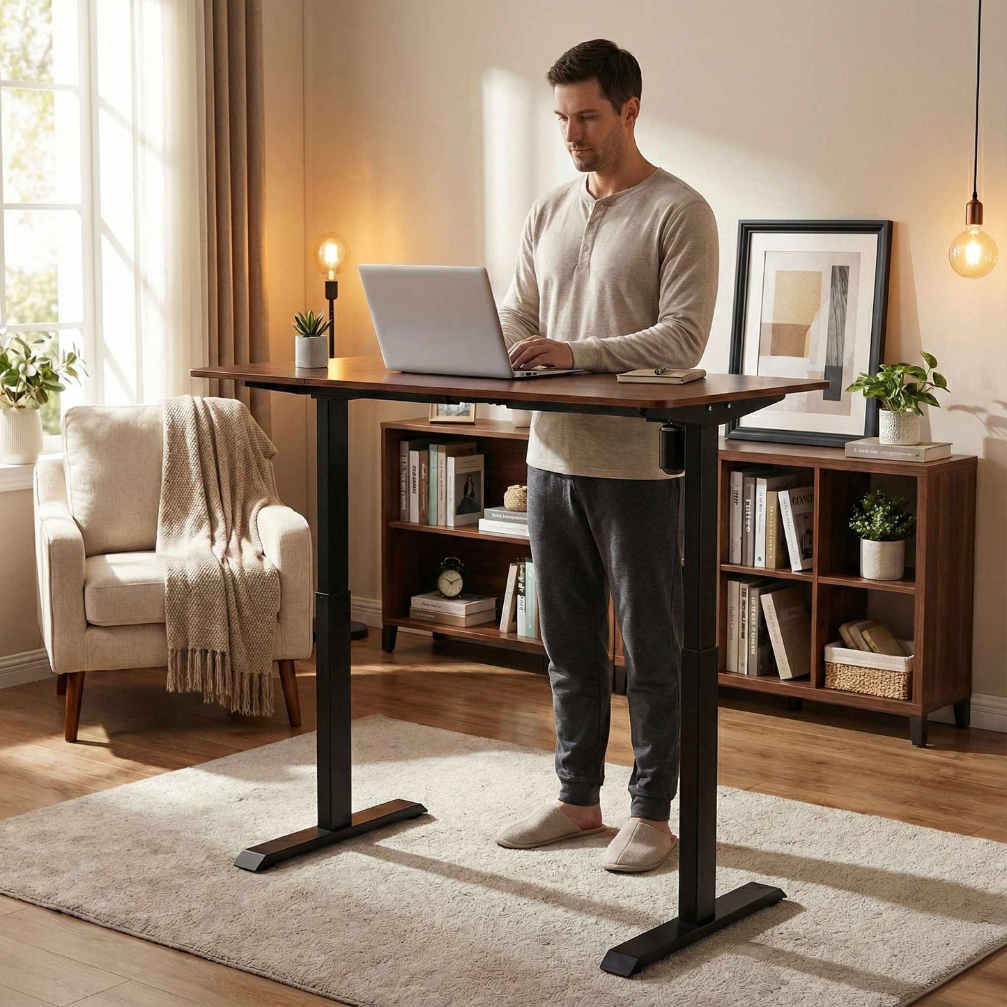 Adjustable Electric Desk, 140x70 cm, Height 76–121 cm
