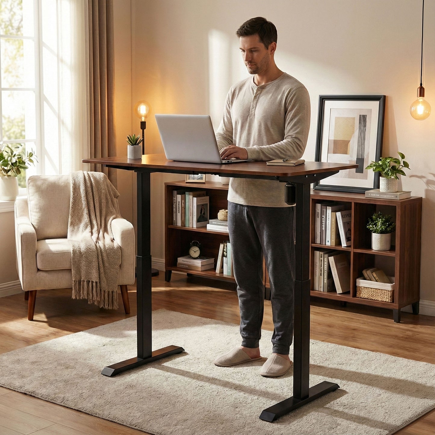 Adjustable Electric Desk, 140x70 cm, Height 76–121 cm