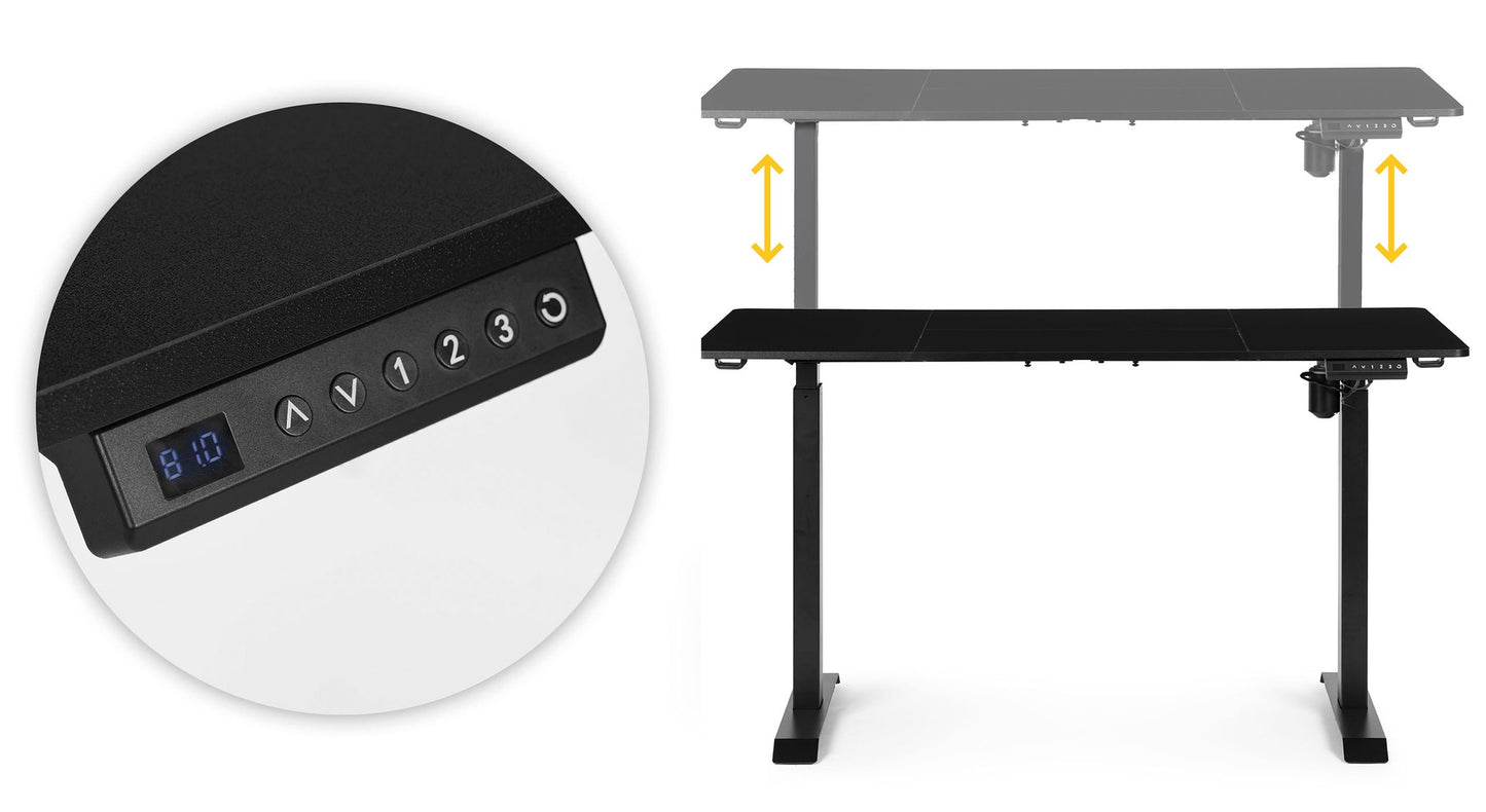 Adjustable Electric Desk, 140x70 cm, Height 76–121 cm
