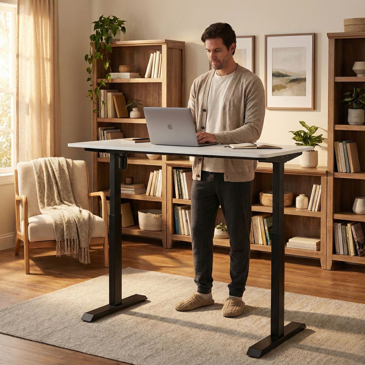 Adjustable Electric Desk, 140x70 cm, Height 76–121 cm