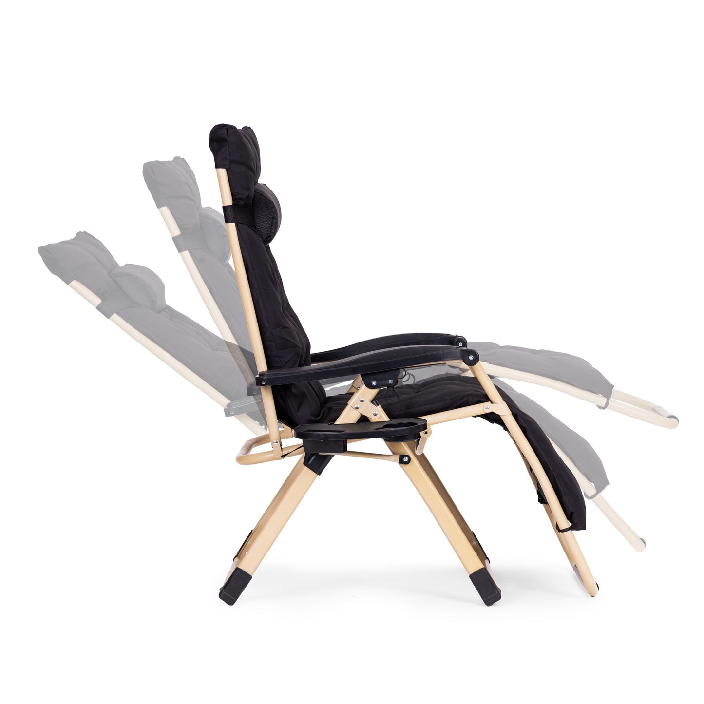 Adjustable Garden Lounger with Cushion and Tray