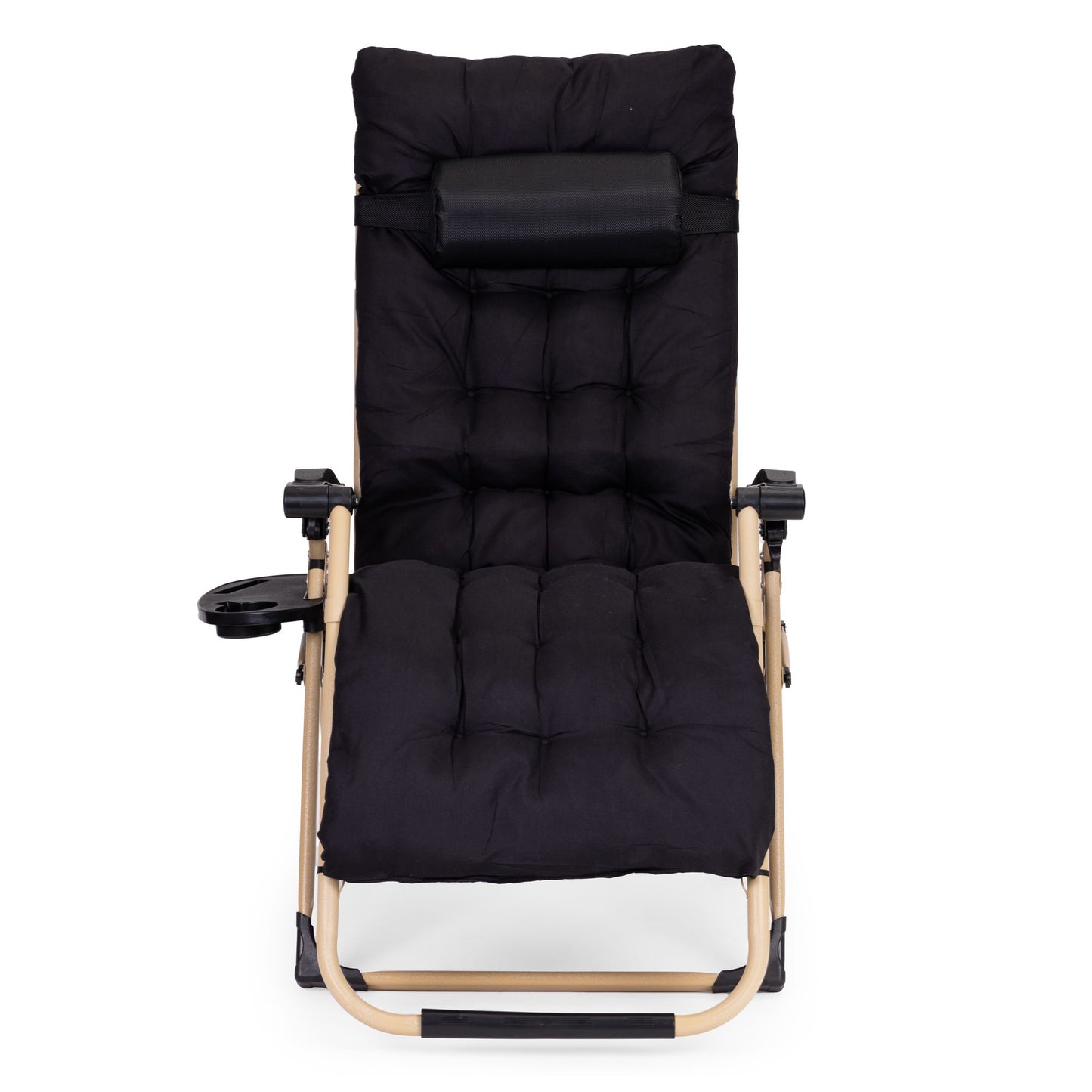 Adjustable Garden Lounger with Cushion and Tray