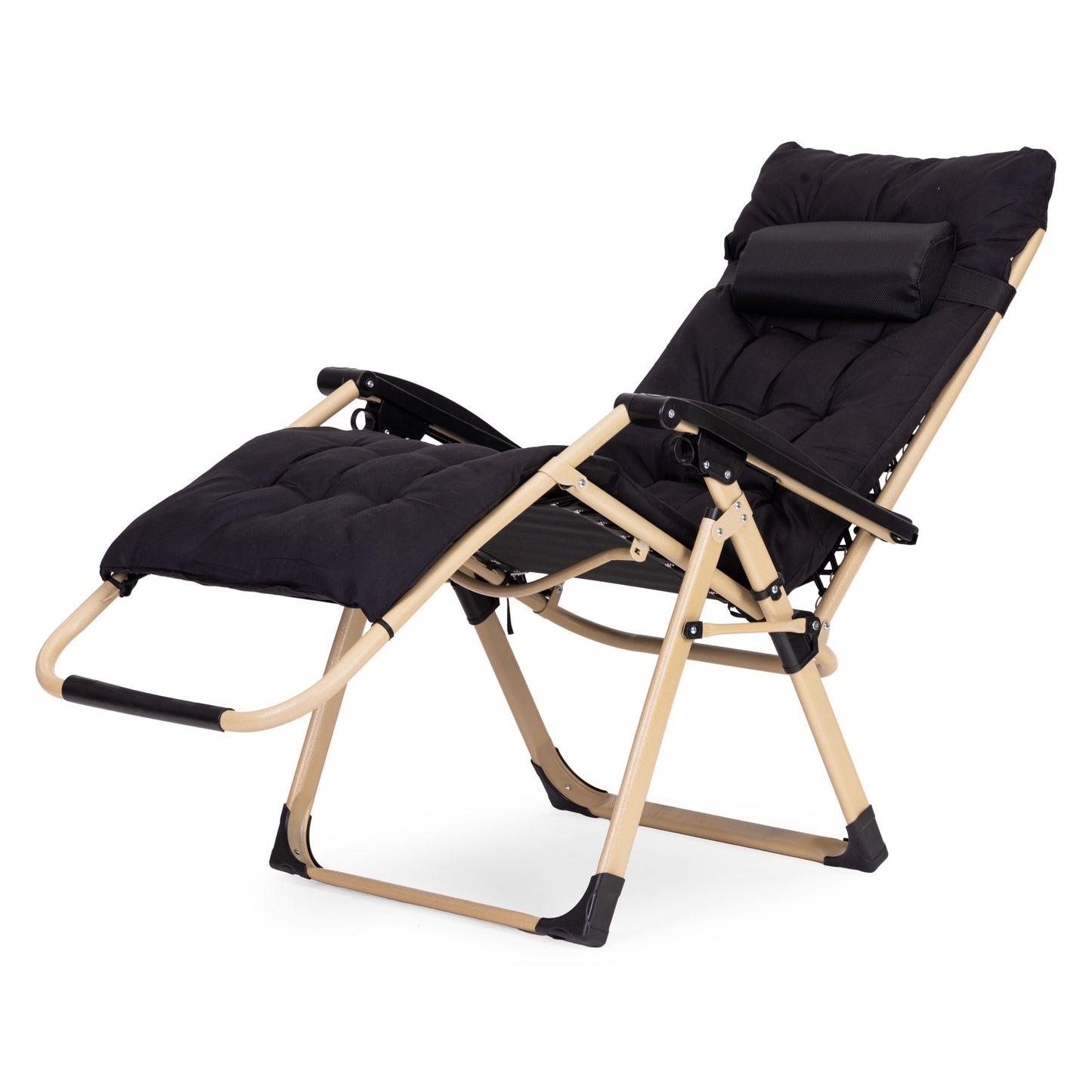 Adjustable Garden Lounger with Cushion and Tray