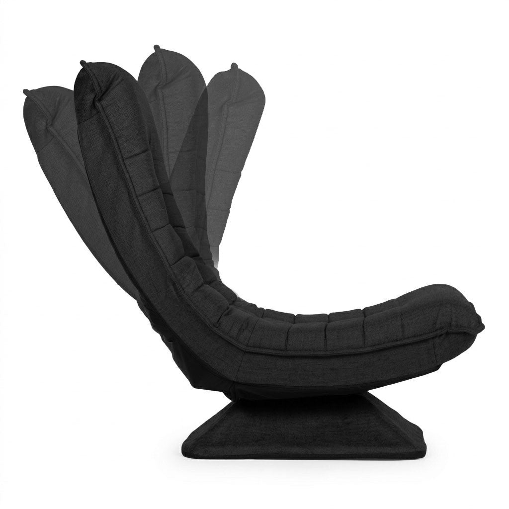 Adjustable Swivel Lounge Chair, Black, 4-Level Recline