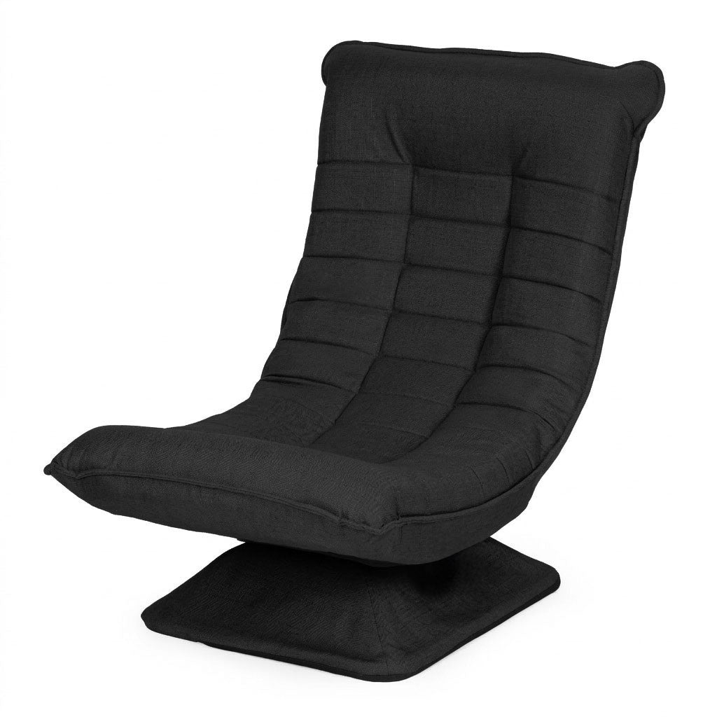 Adjustable Swivel Lounge Chair, Black, 4-Level Recline