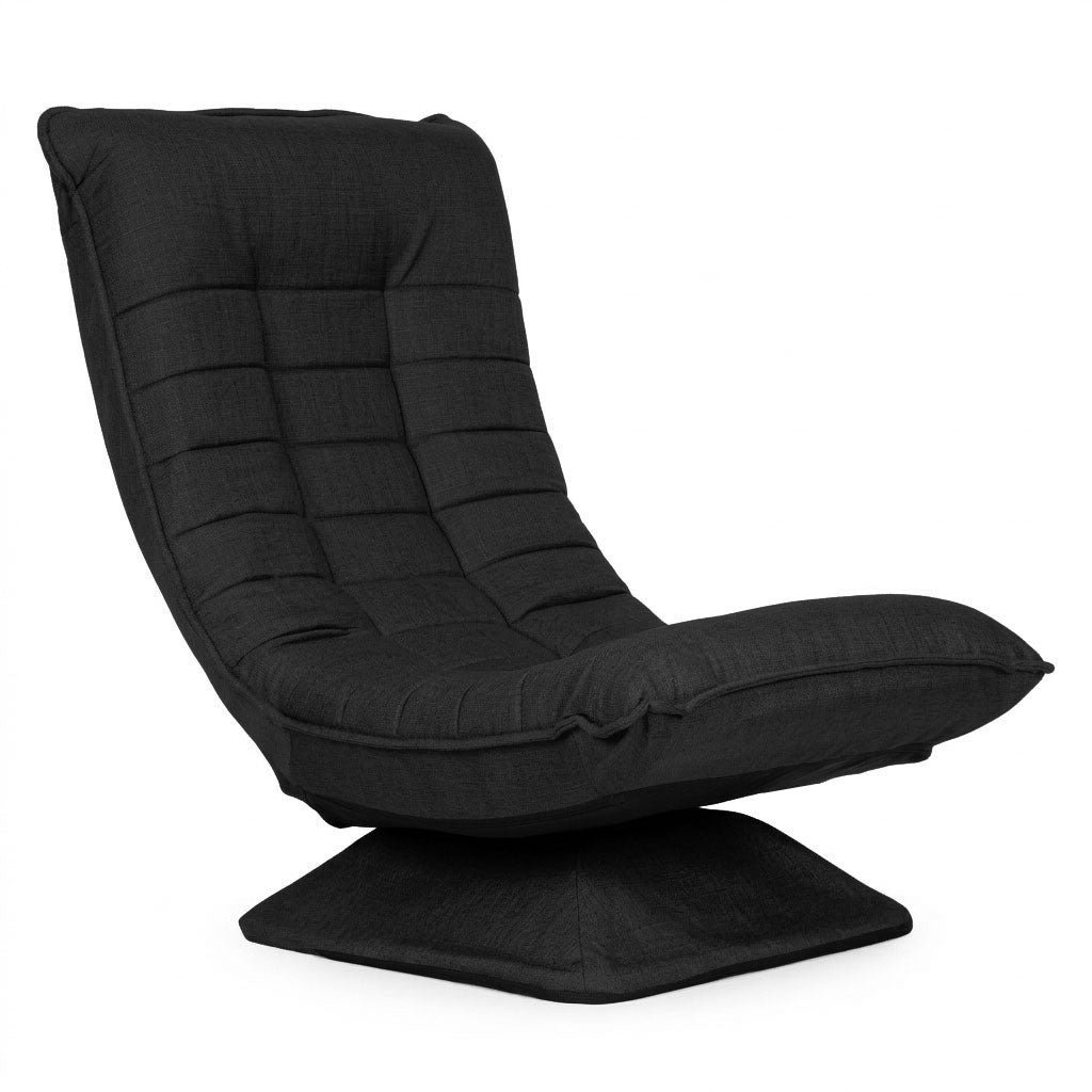 Adjustable Swivel Lounge Chair, Black, 4-Level Recline