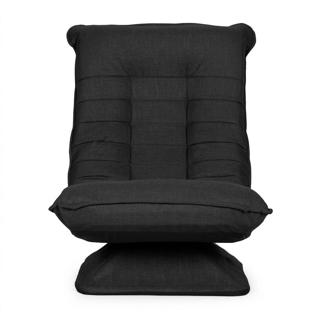 Adjustable Swivel Lounge Chair, Black, 4-Level Recline