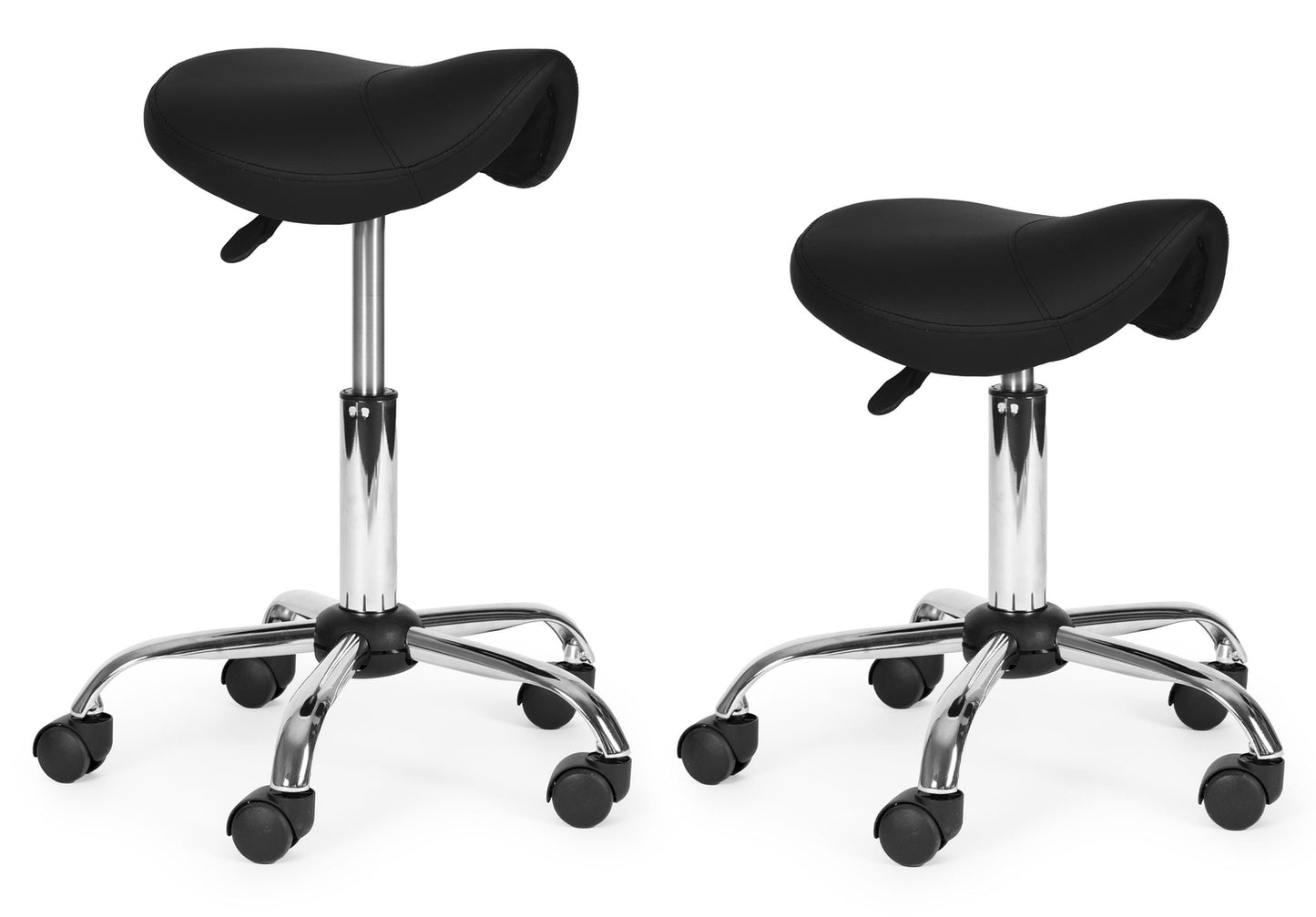 Adjustable Swivel Saddle Stool – Black, Medical Use