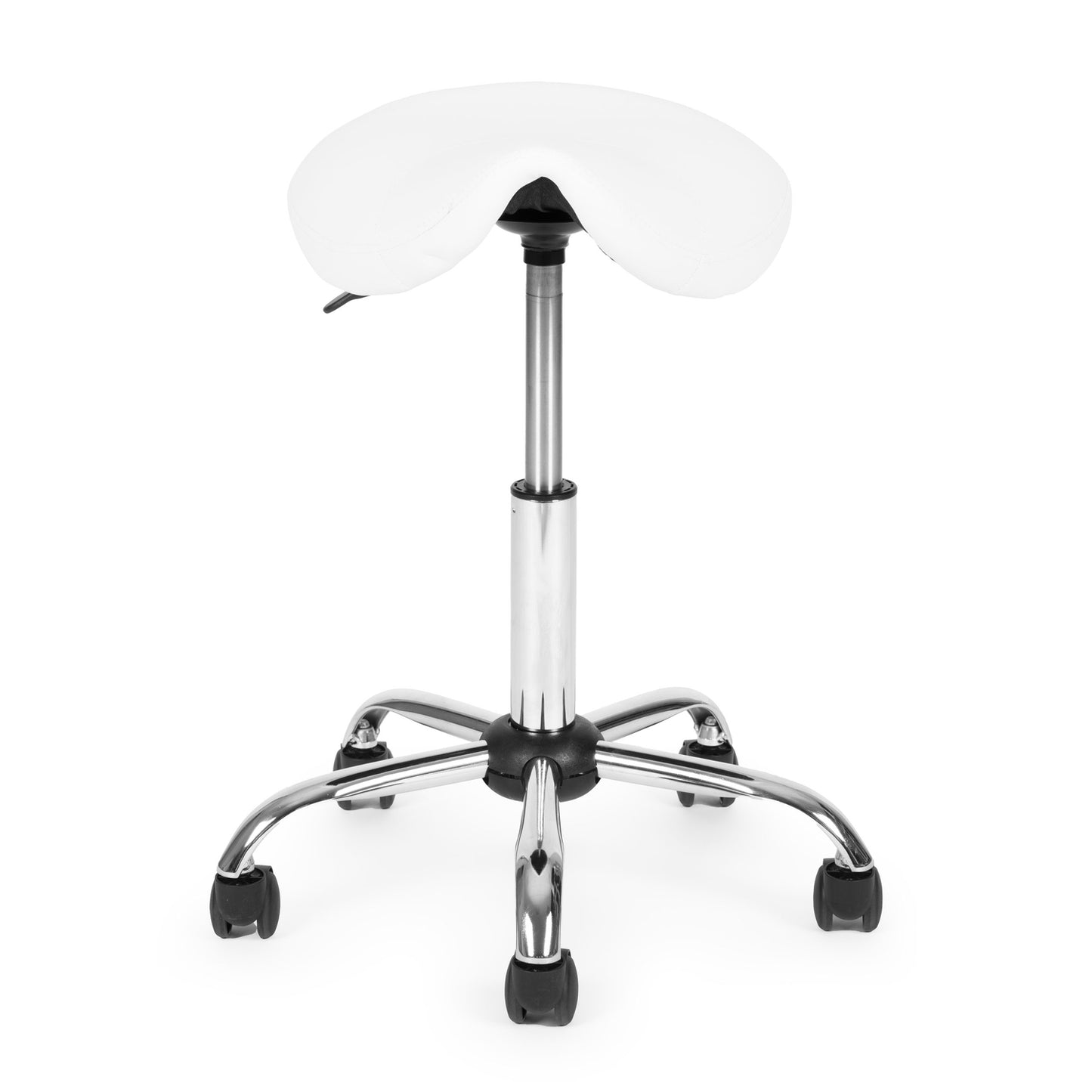 Adjustable Swivel Saddle Stool, White – Cosmetic & Medical Use