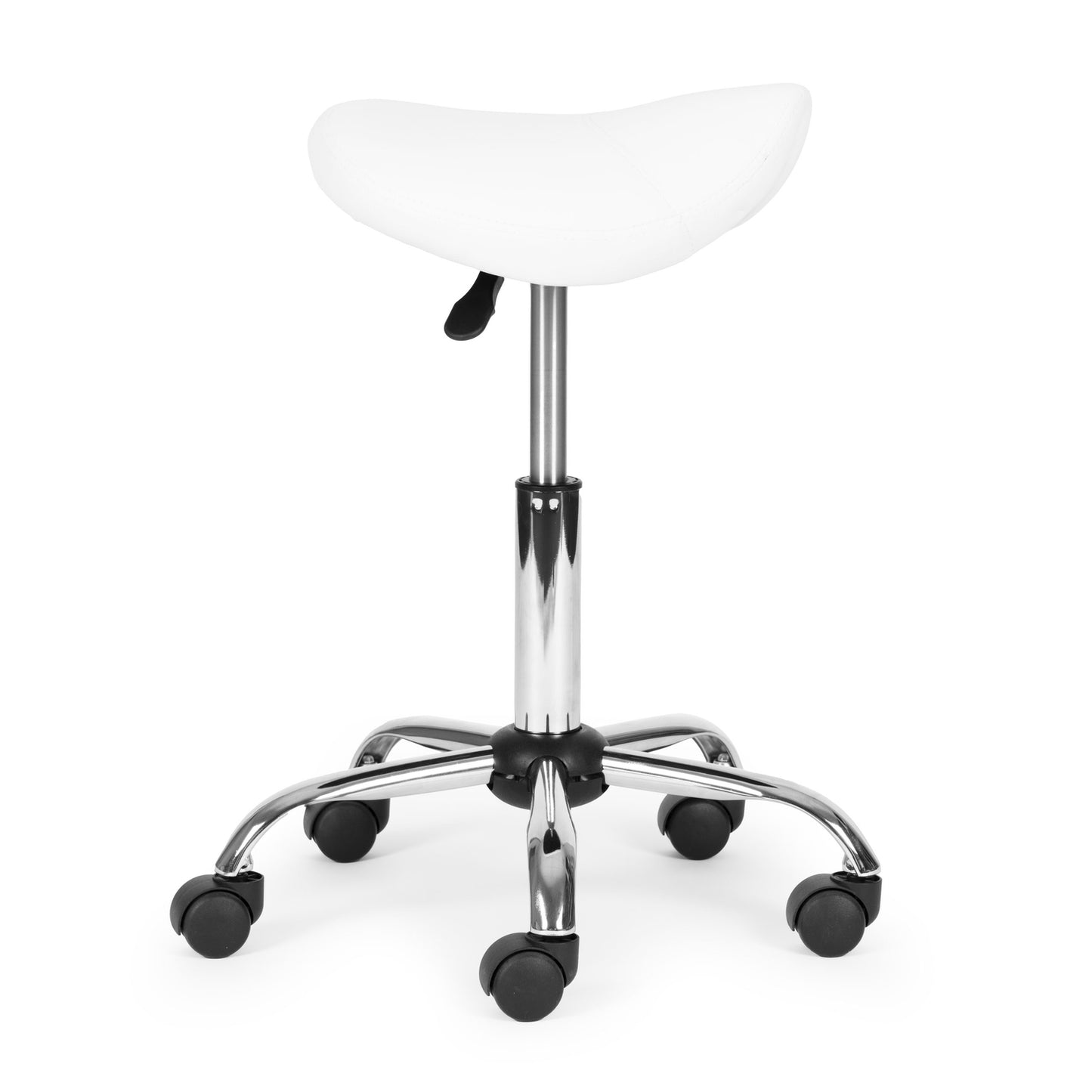 Adjustable Swivel Saddle Stool, White – Cosmetic & Medical Use