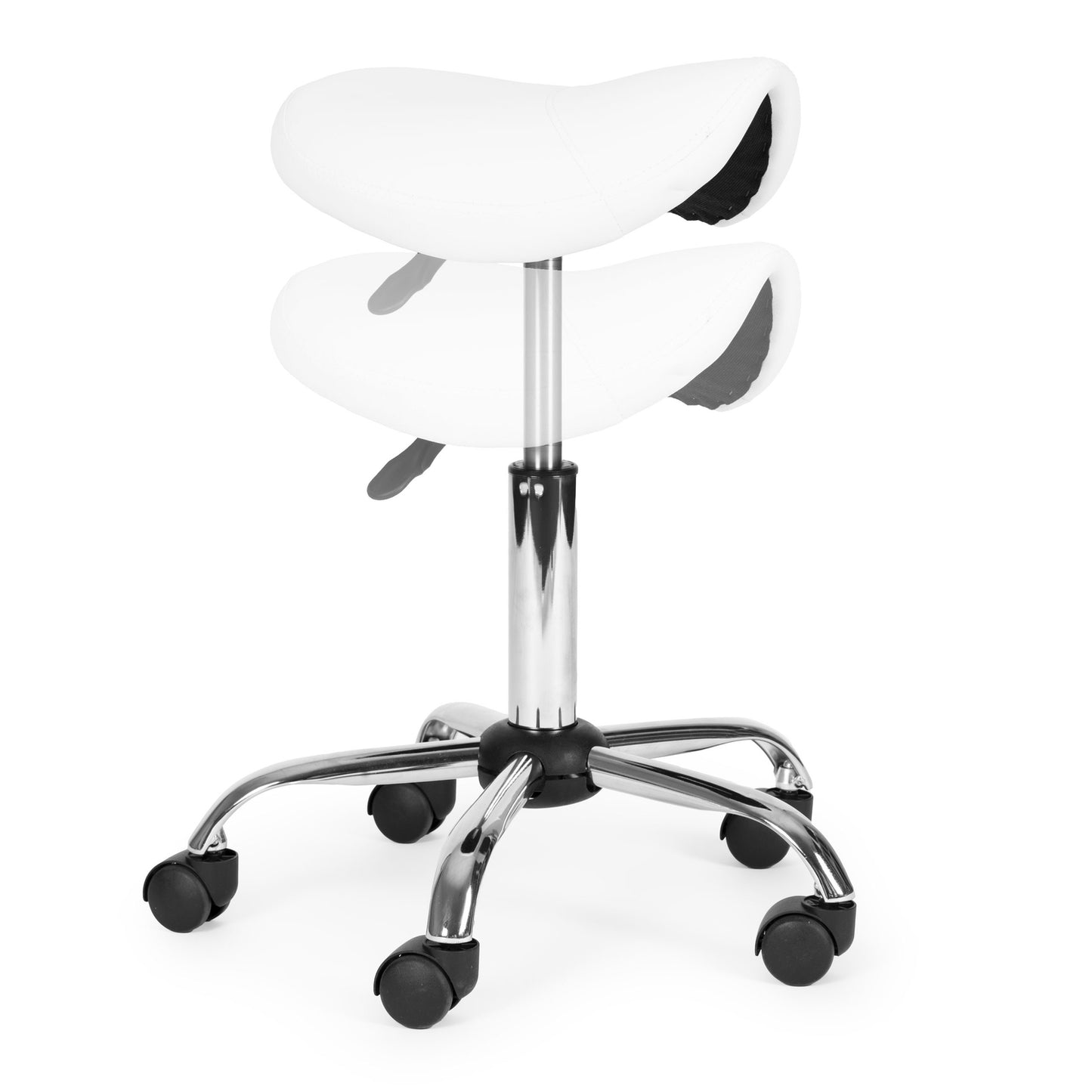Adjustable Swivel Saddle Stool, White – Cosmetic & Medical Use