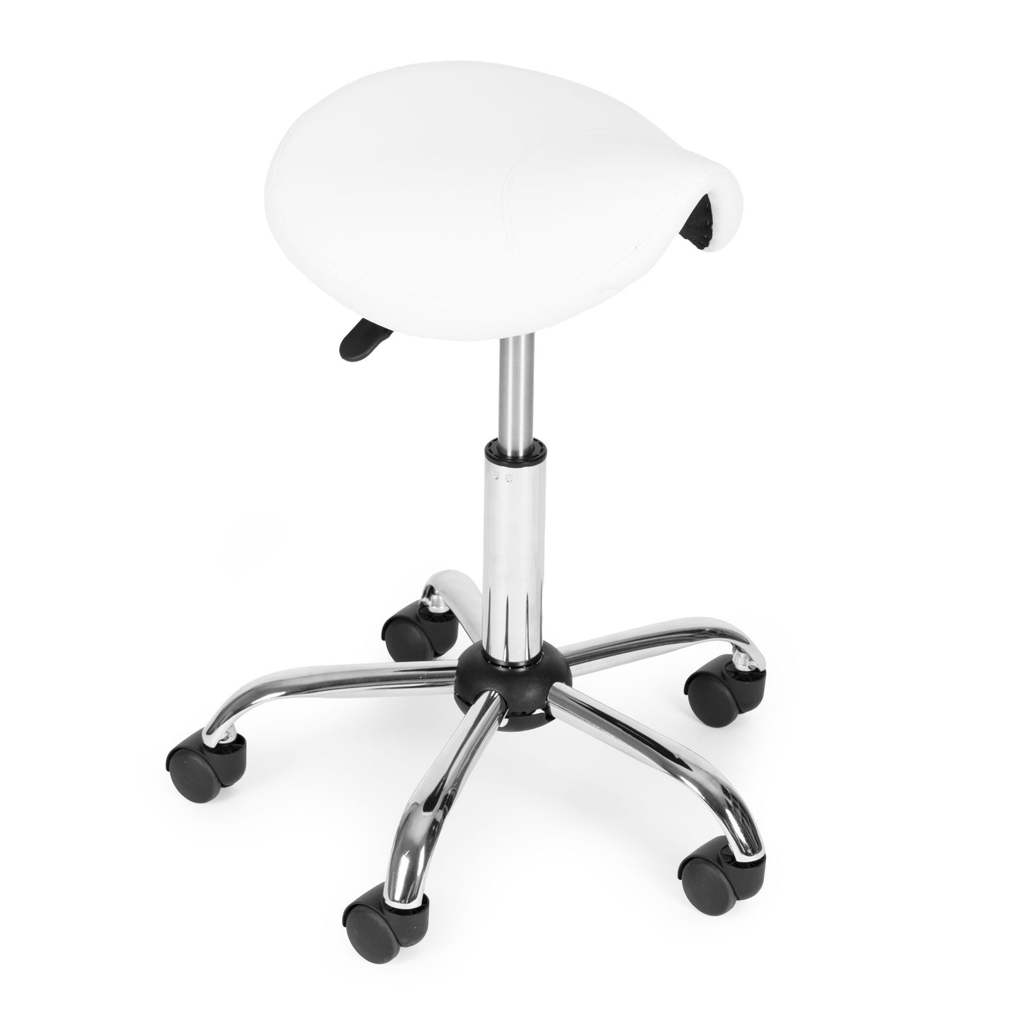 Adjustable Swivel Saddle Stool, White – Cosmetic & Medical Use