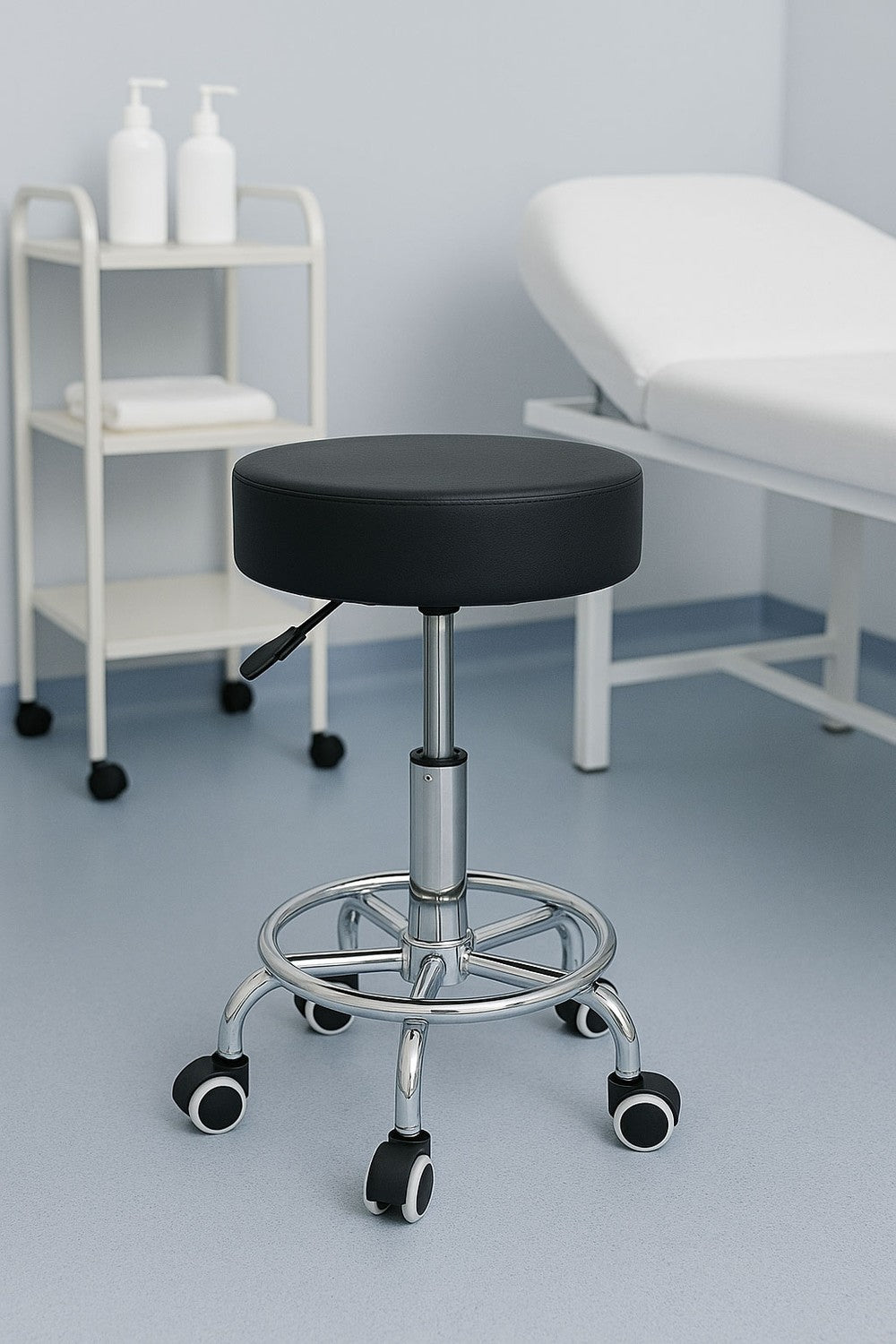 Adjustable Swivel Stool, Black – Medical & Cosmetic Use