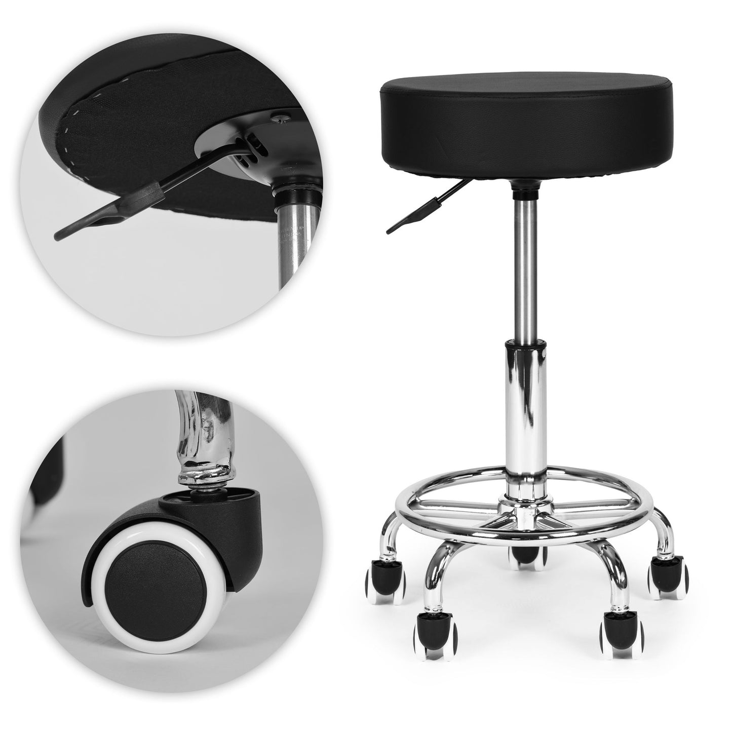 Adjustable Swivel Stool, Black – Medical & Cosmetic Use