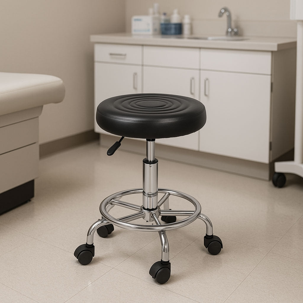 Adjustable Swivel Stool for Medical Use, Black