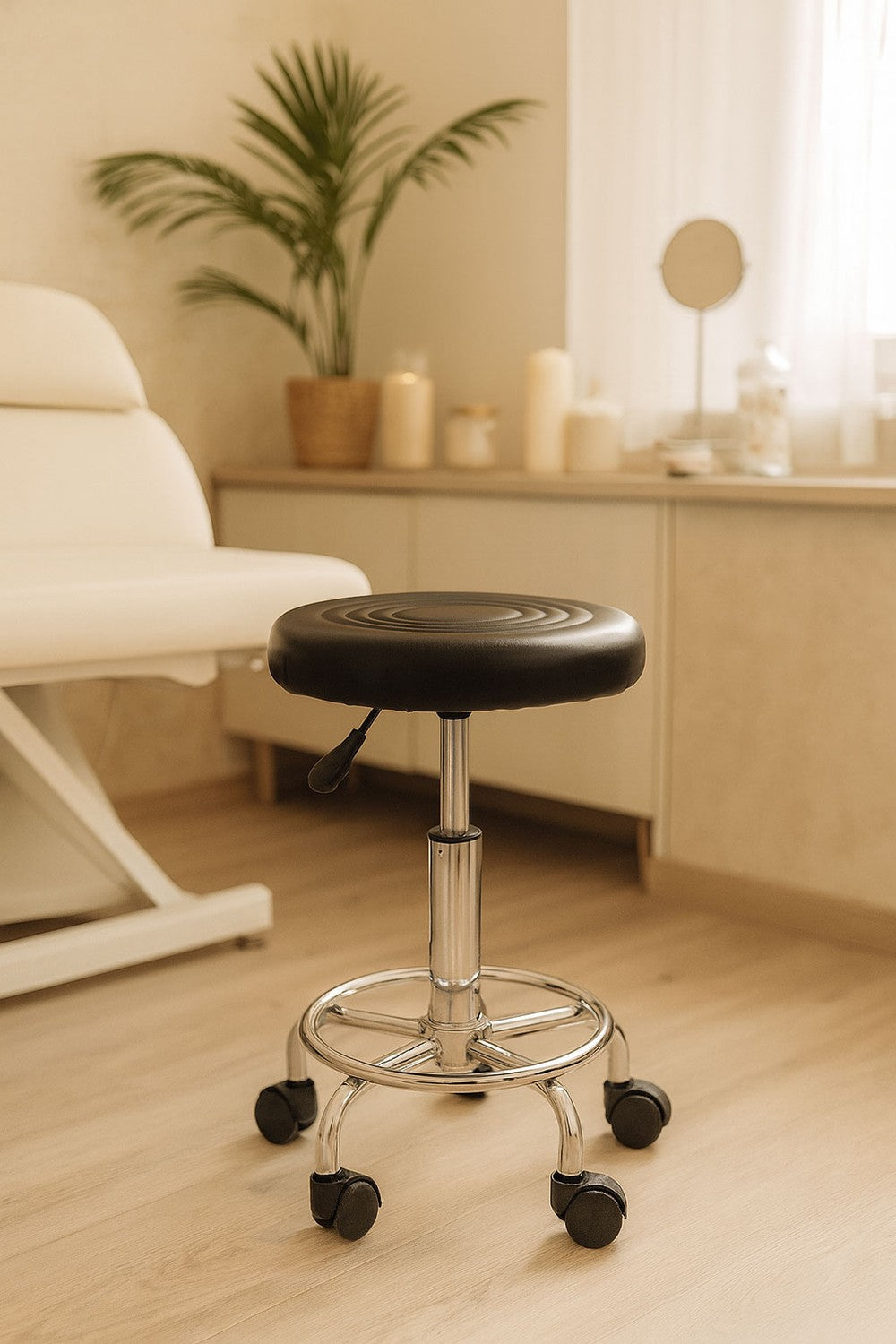 Adjustable Swivel Stool for Medical Use, Black