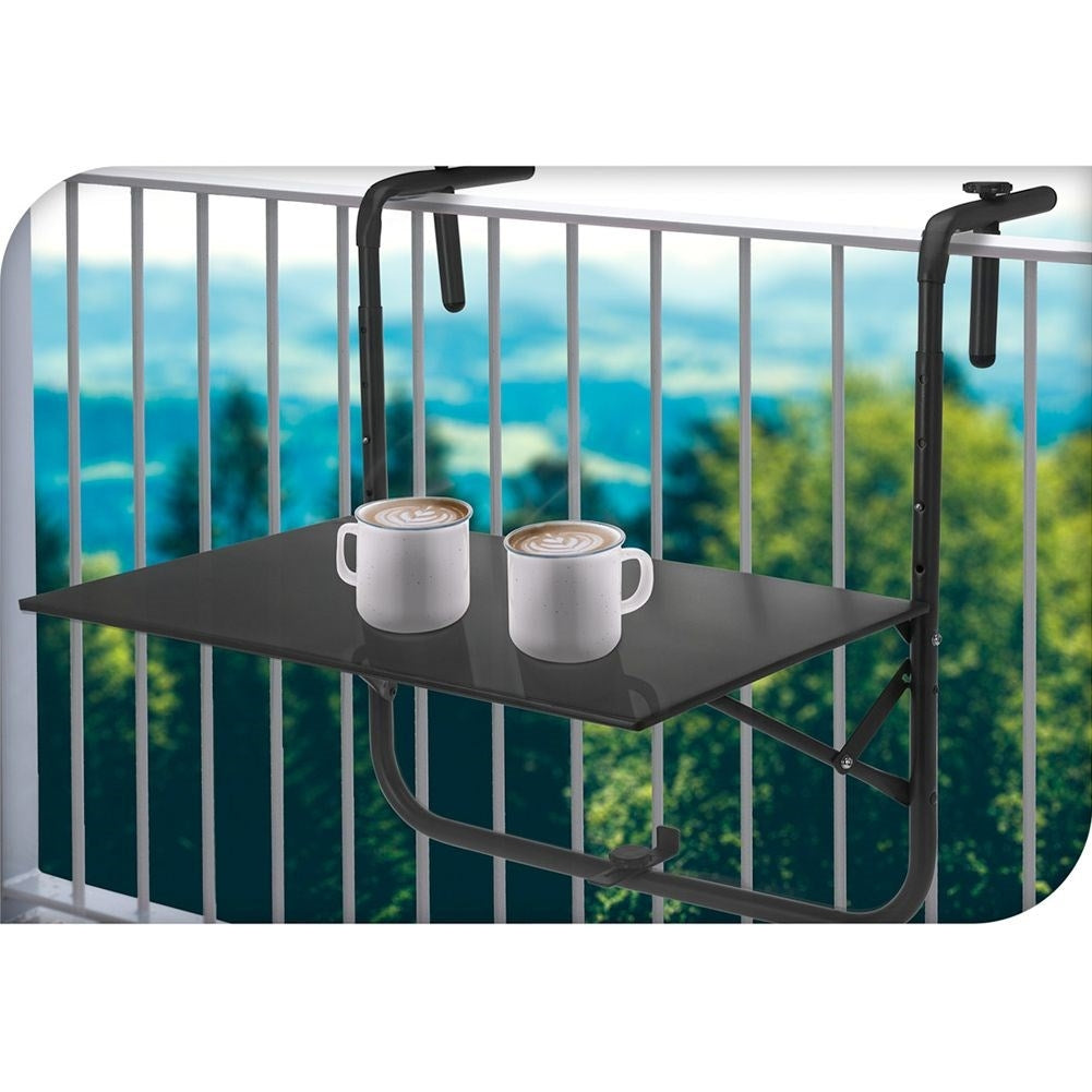 Adjustable and foldable balcony table for optimized space