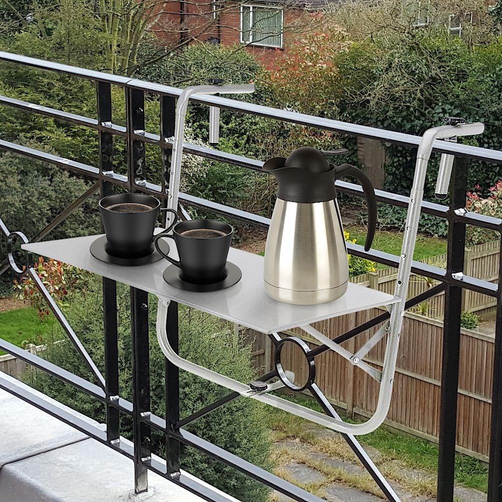 Adjustable and foldable balcony table - robust and easy to assemble