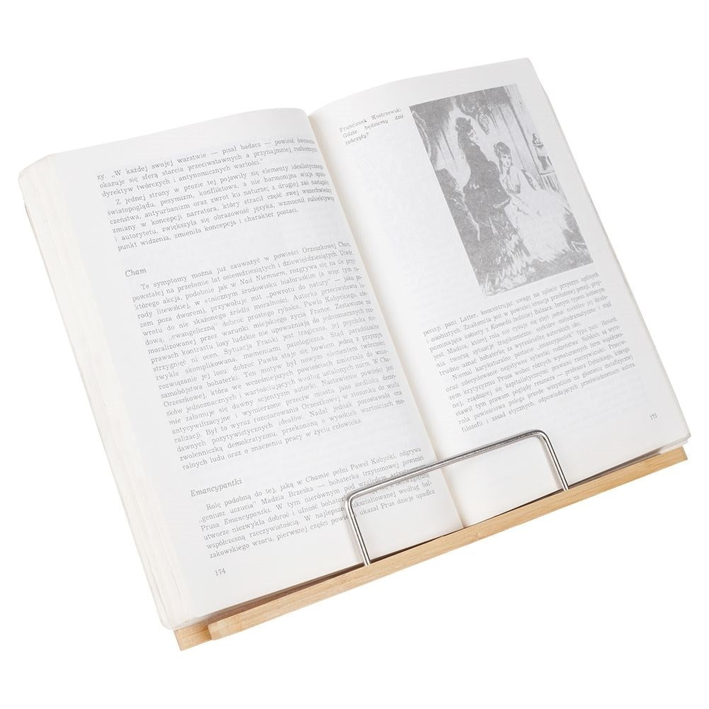 Adjustable bamboo cookbook stand - also for tablets