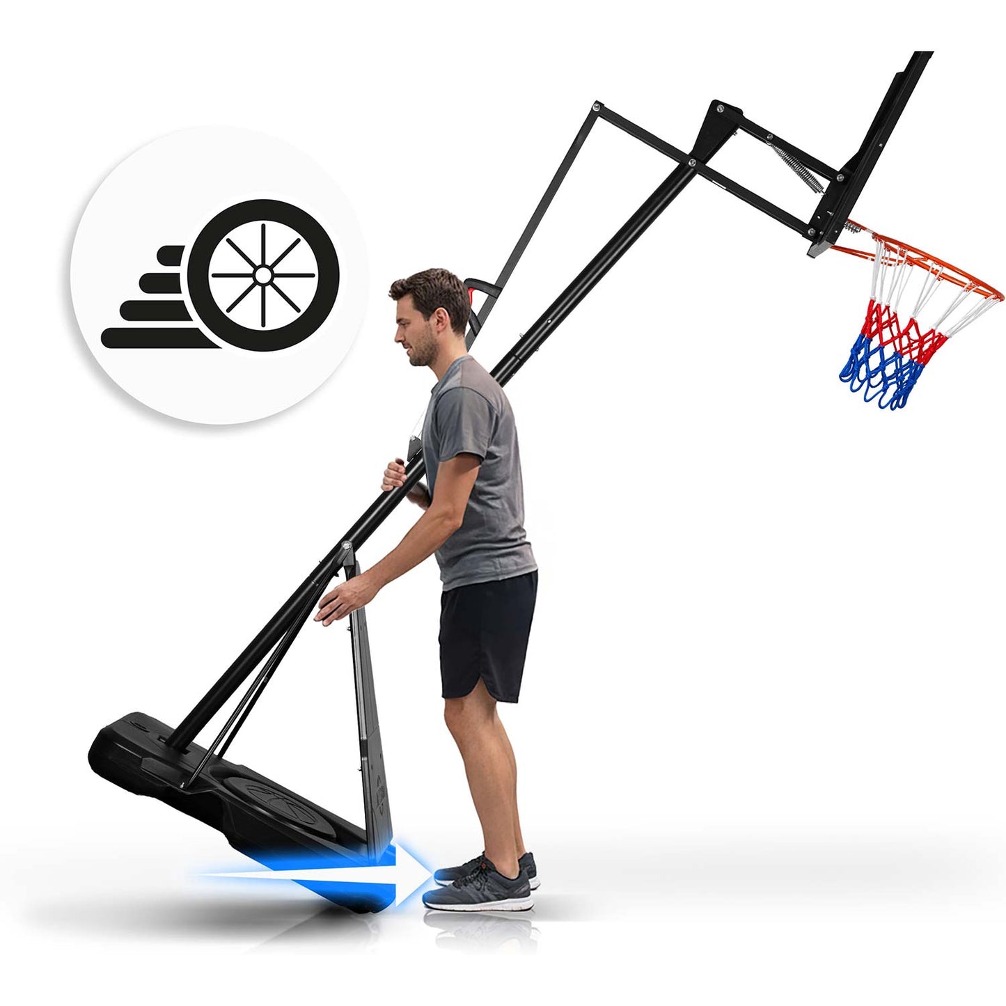 Adjustable basketball basket 160-305cm, stable, large, Neo-Sport NS-284