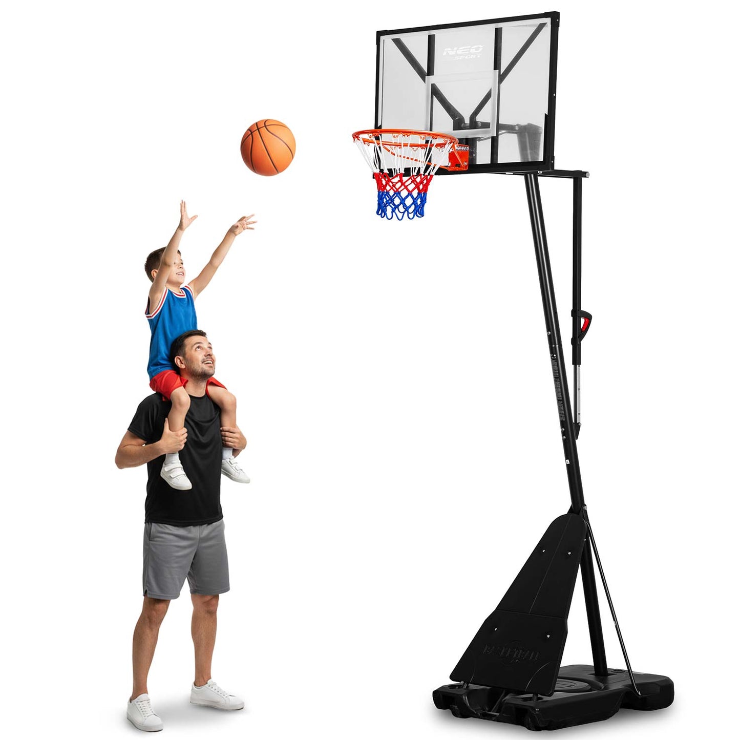 Adjustable basketball basket 160-305cm, stable, large, Neo-Sport NS-284
