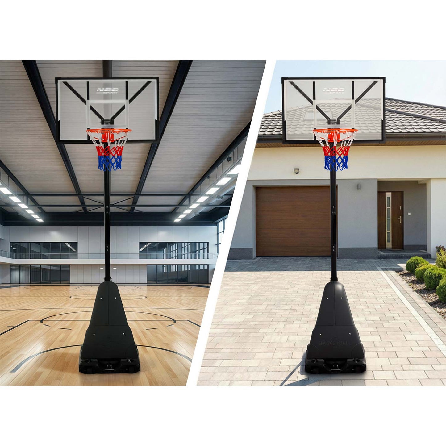 Adjustable basketball basket 160-305cm, stable, large, Neo-Sport NS-284