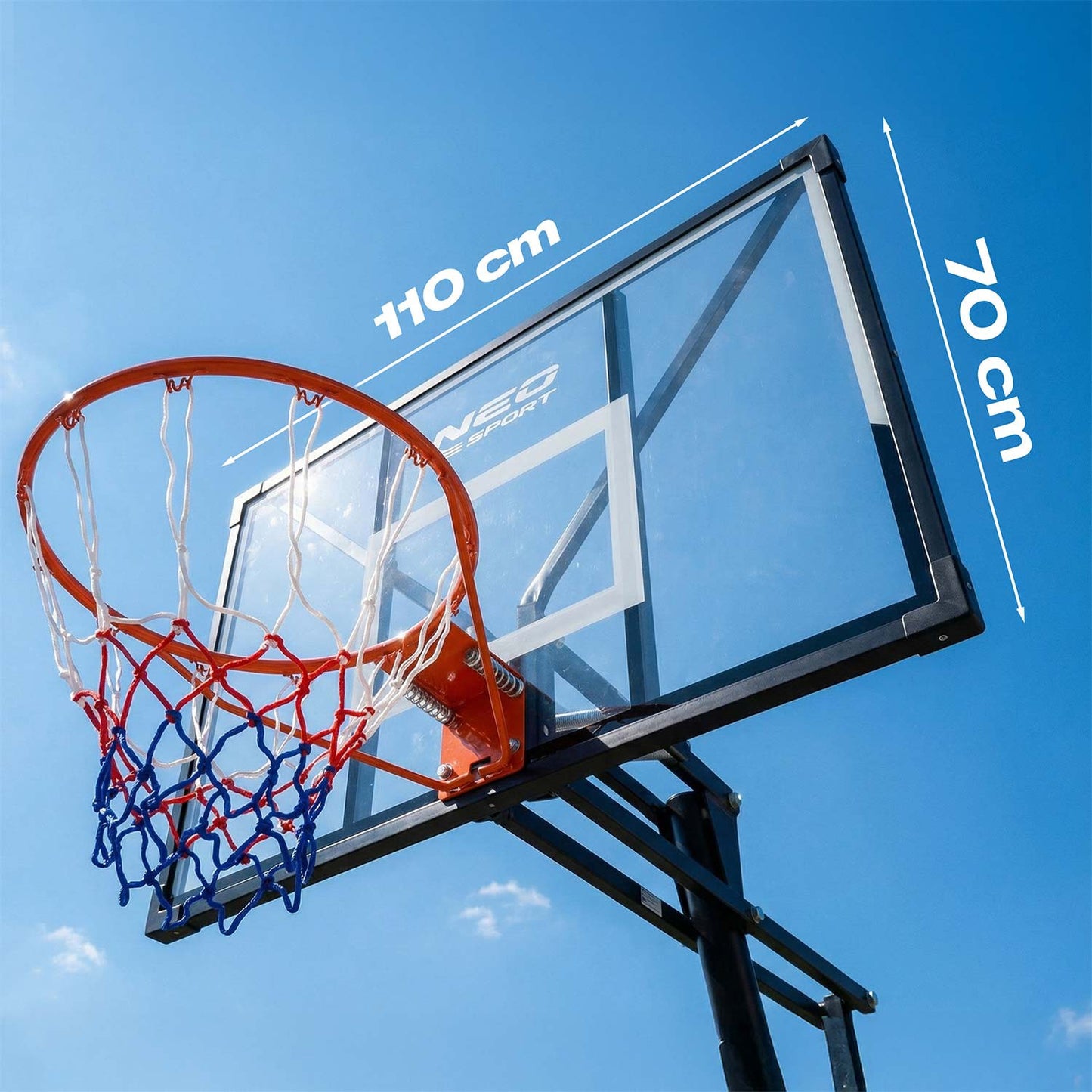 Adjustable basketball basket 160-305cm, stable, large, Neo-Sport NS-284