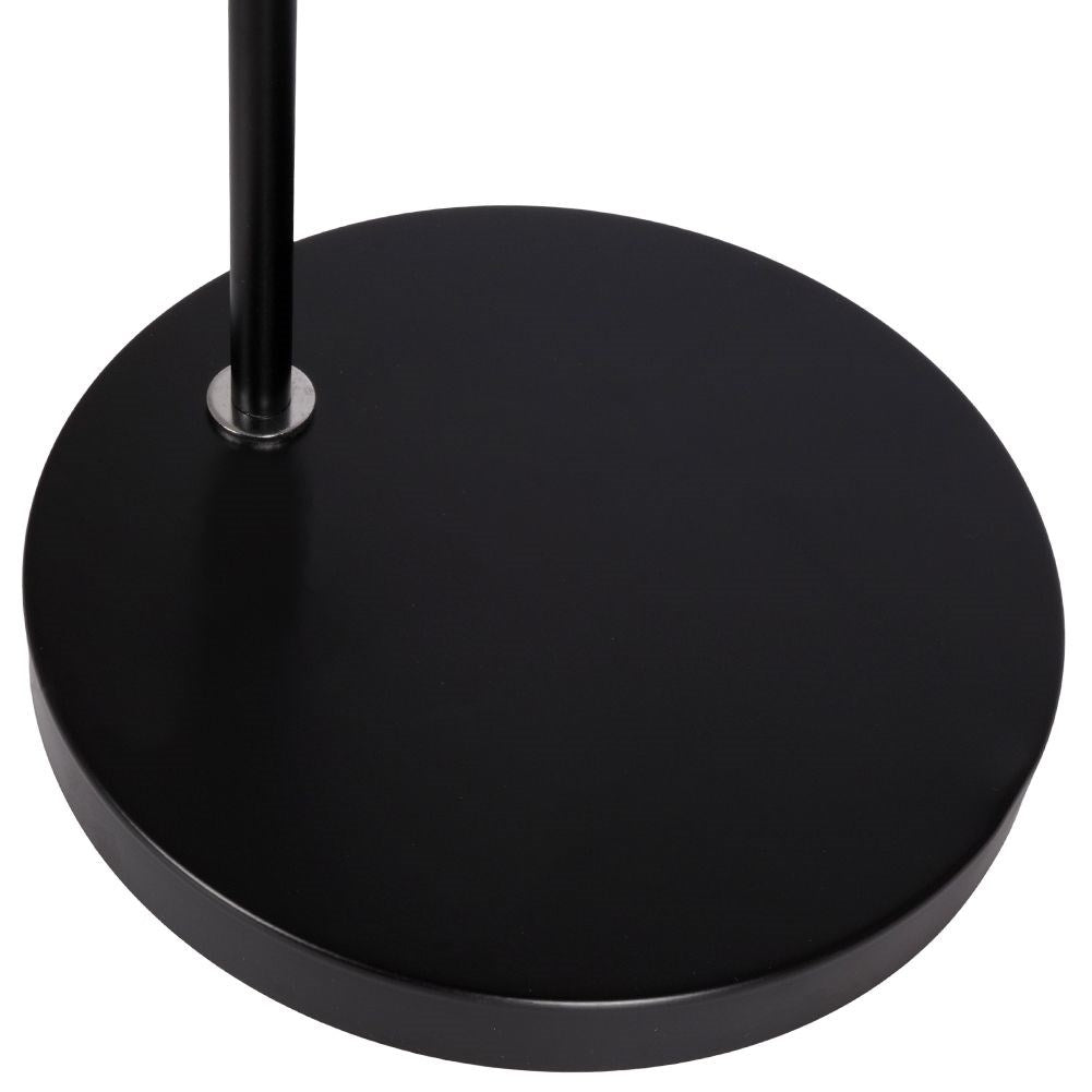 Adjustable black metal floor lamp with white interior