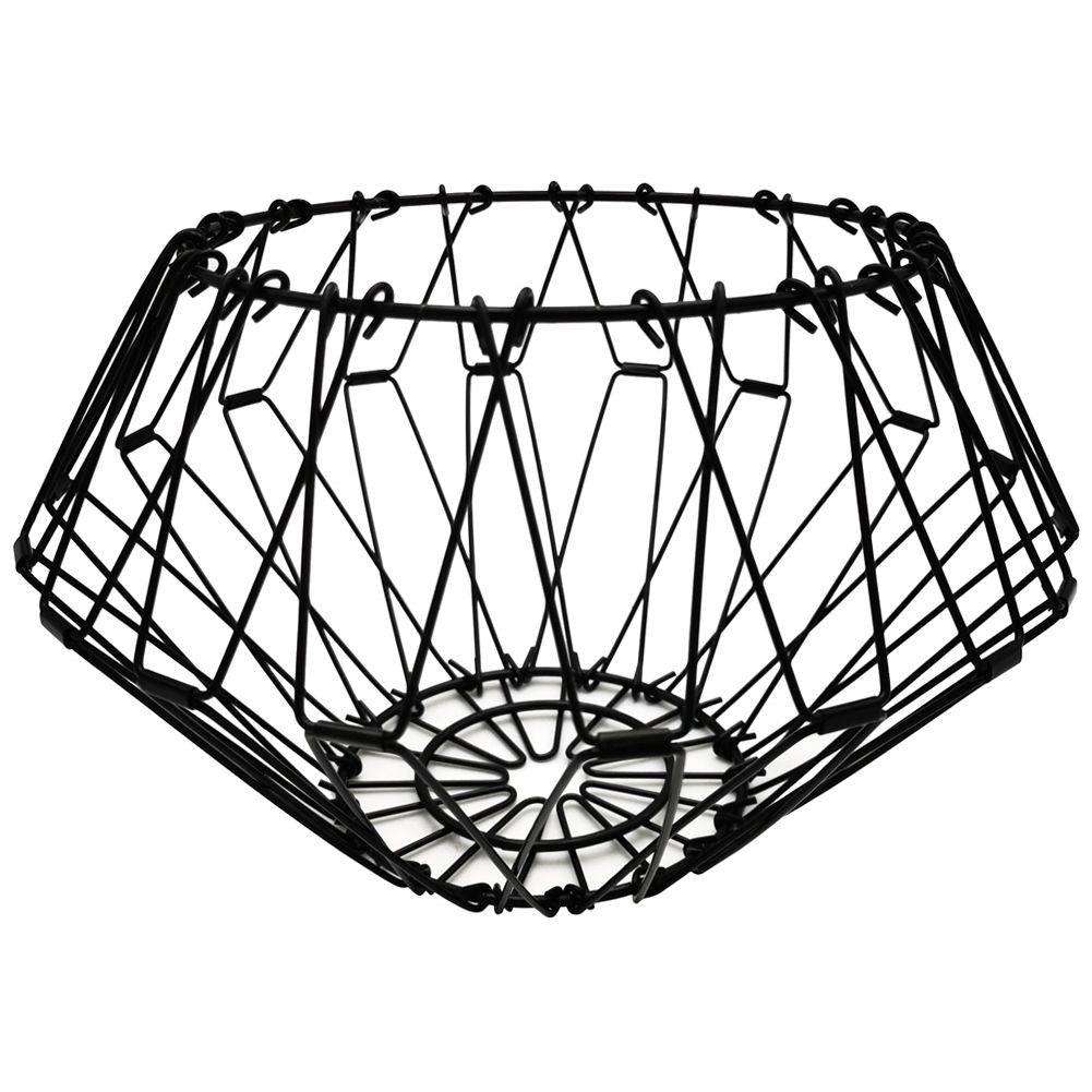 Adjustable black metal fruit and vegetable basket