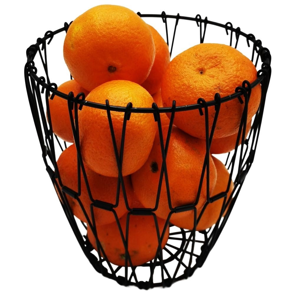 Adjustable black metal fruit and vegetable basket