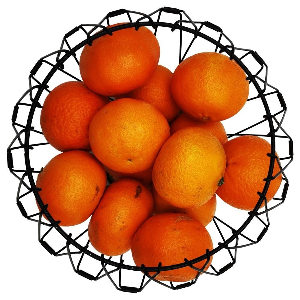 Adjustable black metal fruit and vegetable basket