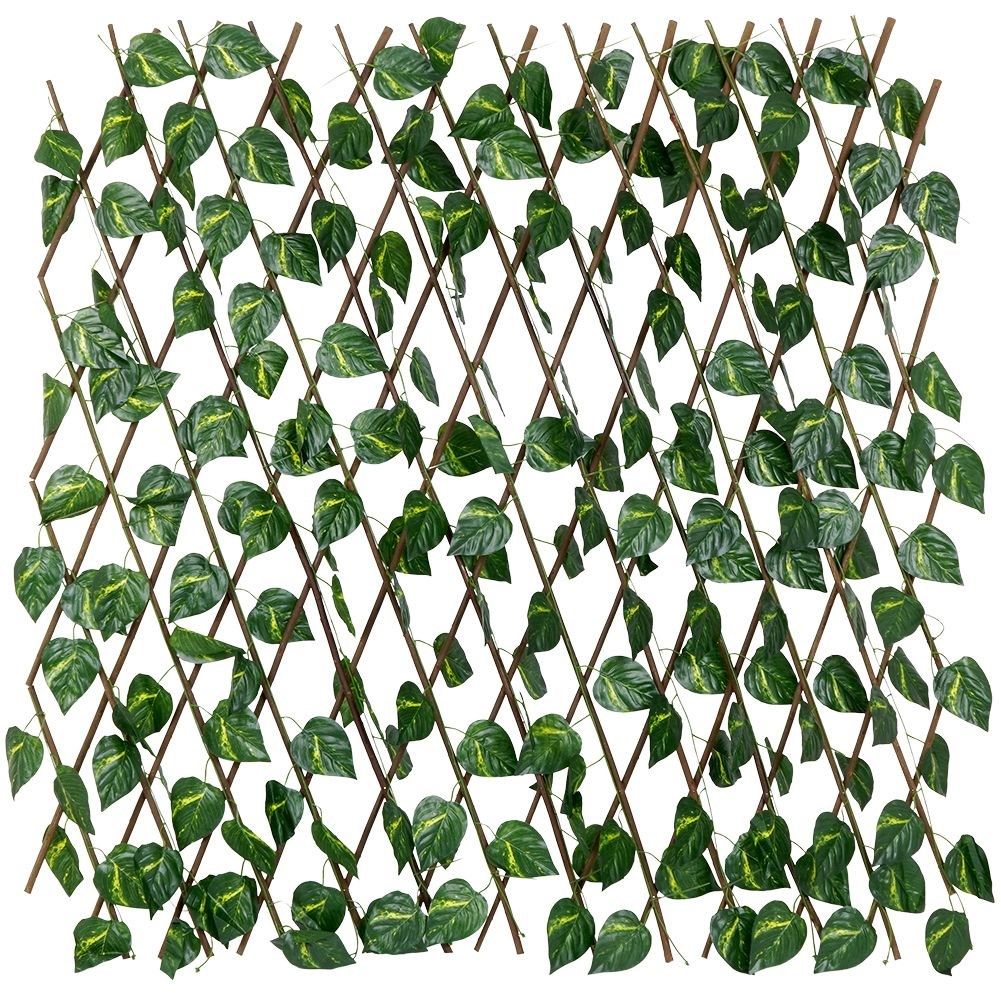 Adjustable decorative grille with artificial jasmine leaves