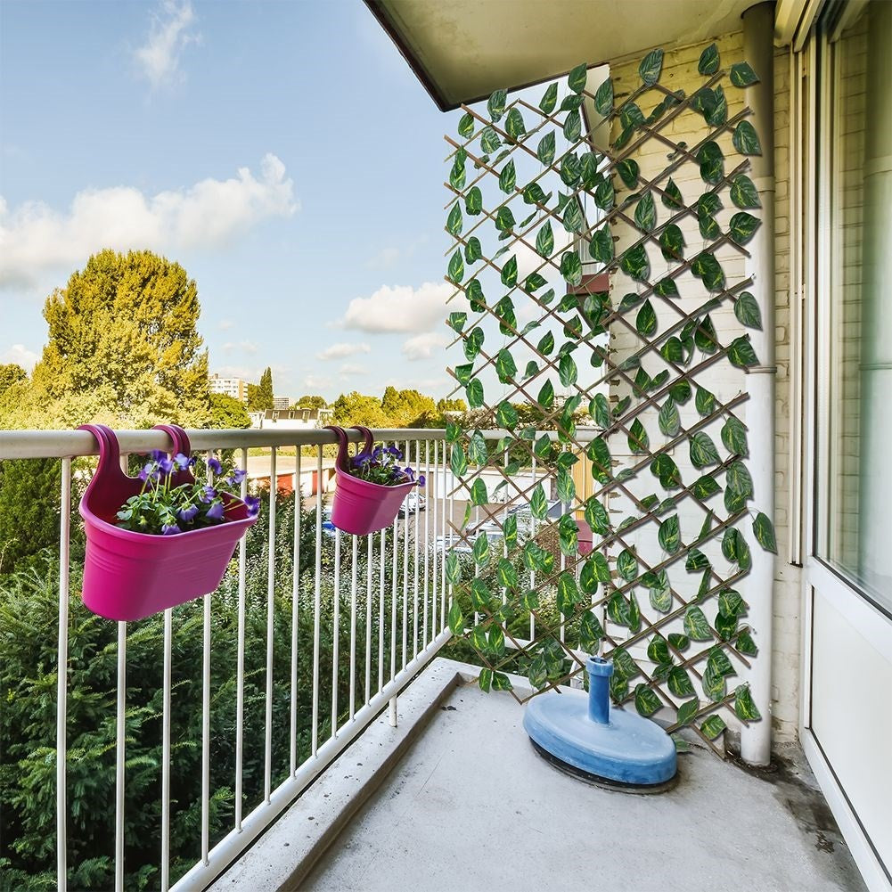 Adjustable decorative grille with artificial jasmine leaves