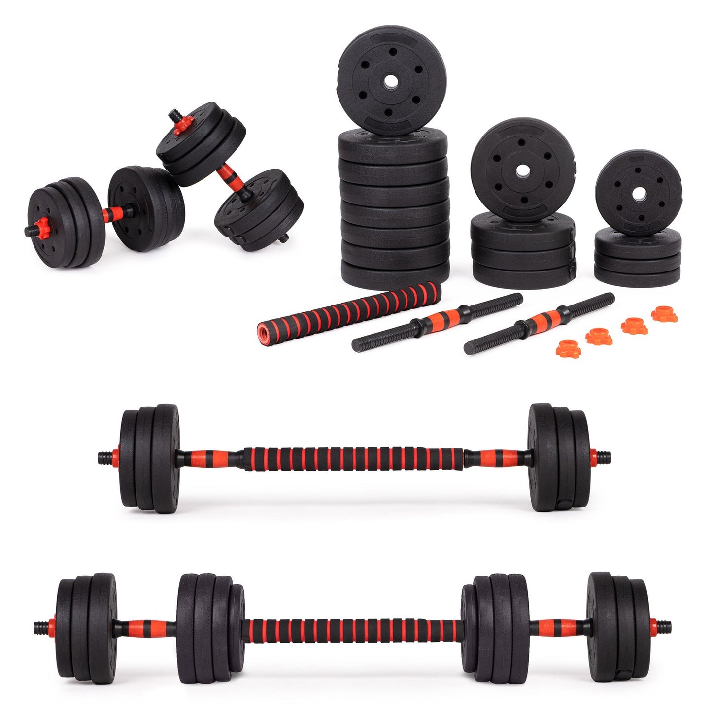 Adjustable dumbbells 2x 20kg barbell set 40kg bar