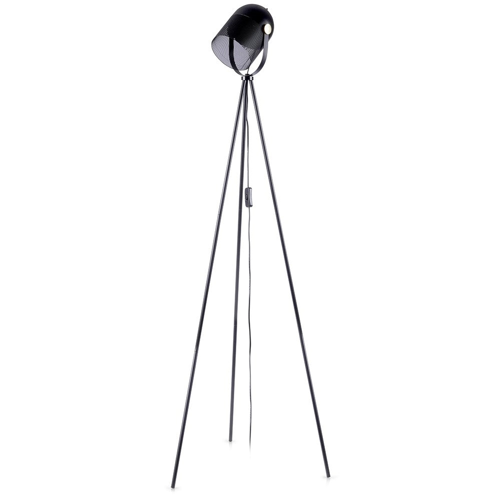 Adjustable floor lamp in black metal for home and office