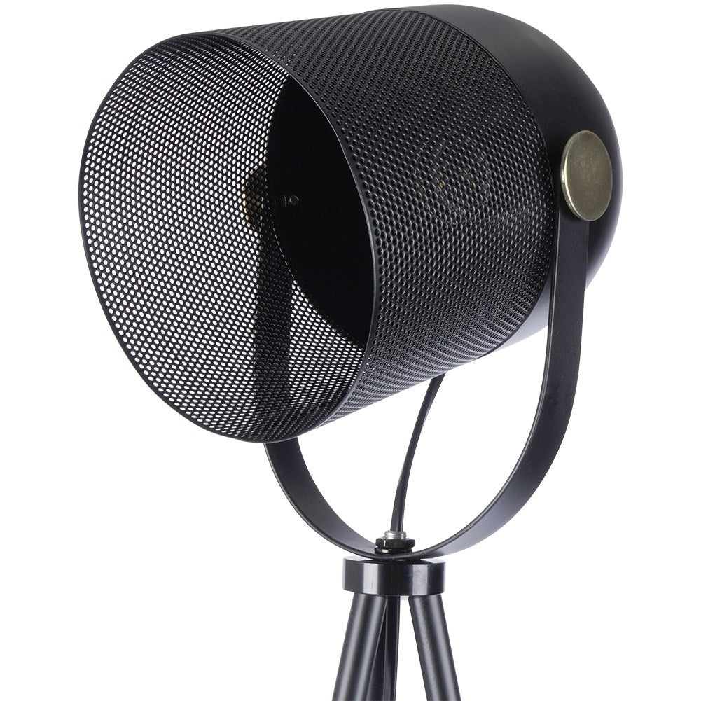 Adjustable floor lamp in black metal for home and office