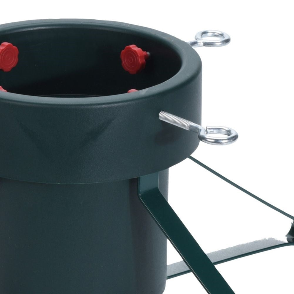 Adjustable green metal Christmas tree base with water container